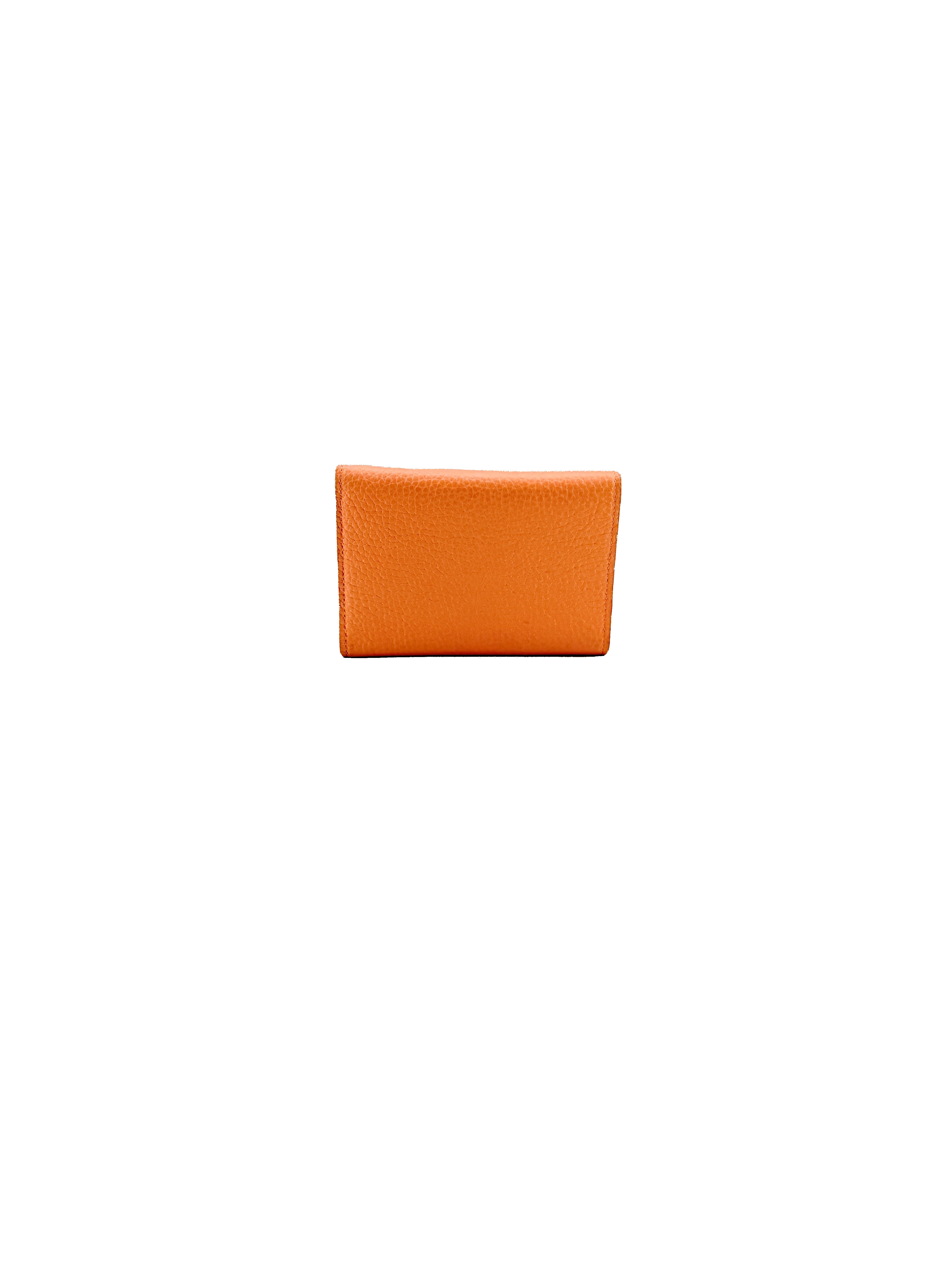 Louis Vuitton peach leather Capucines XS wallet NFC