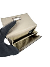 Fendi gray taupe leather Selleria wallet 7032