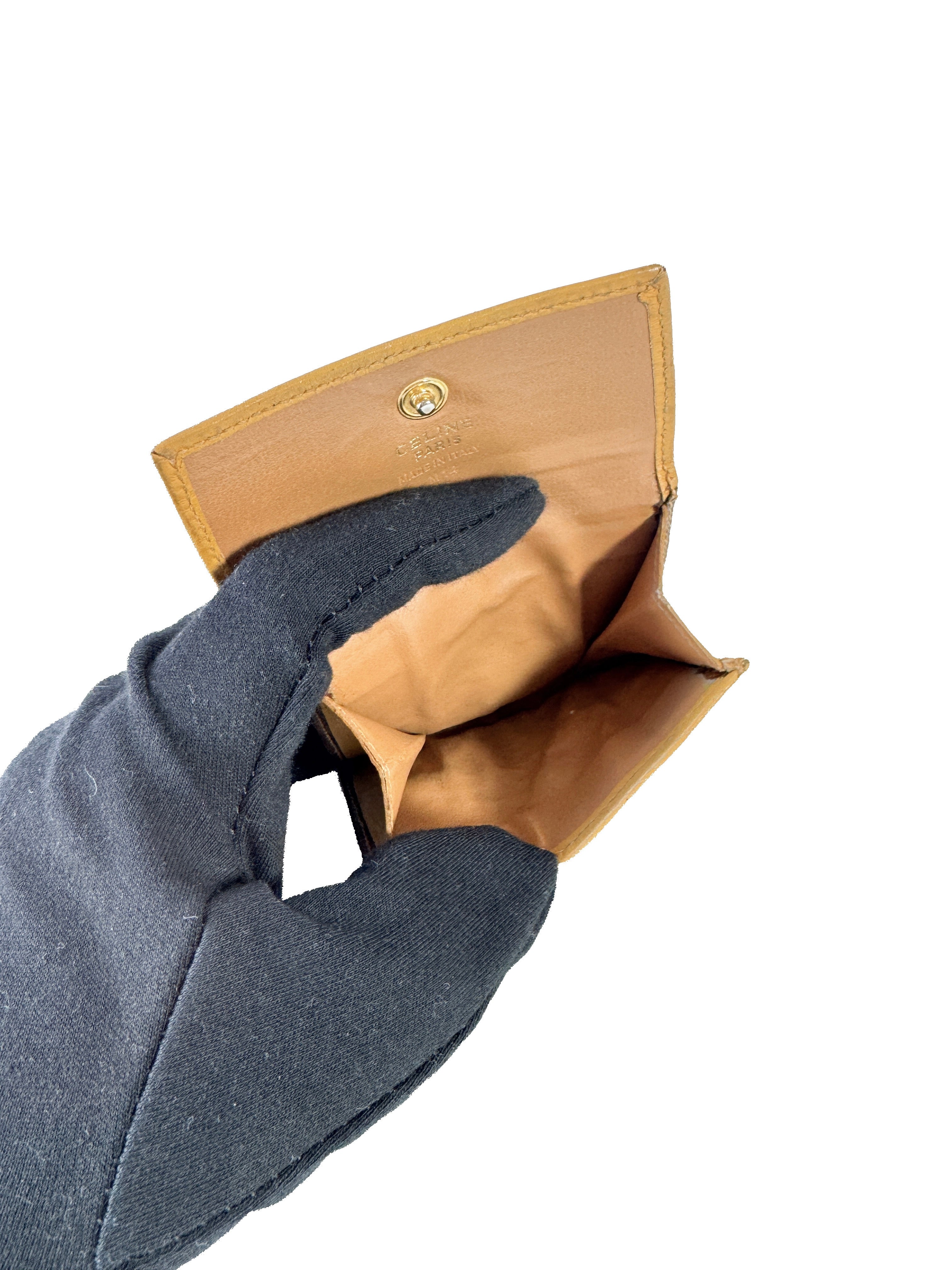 Celine vintage brown macadame coin wallet M14