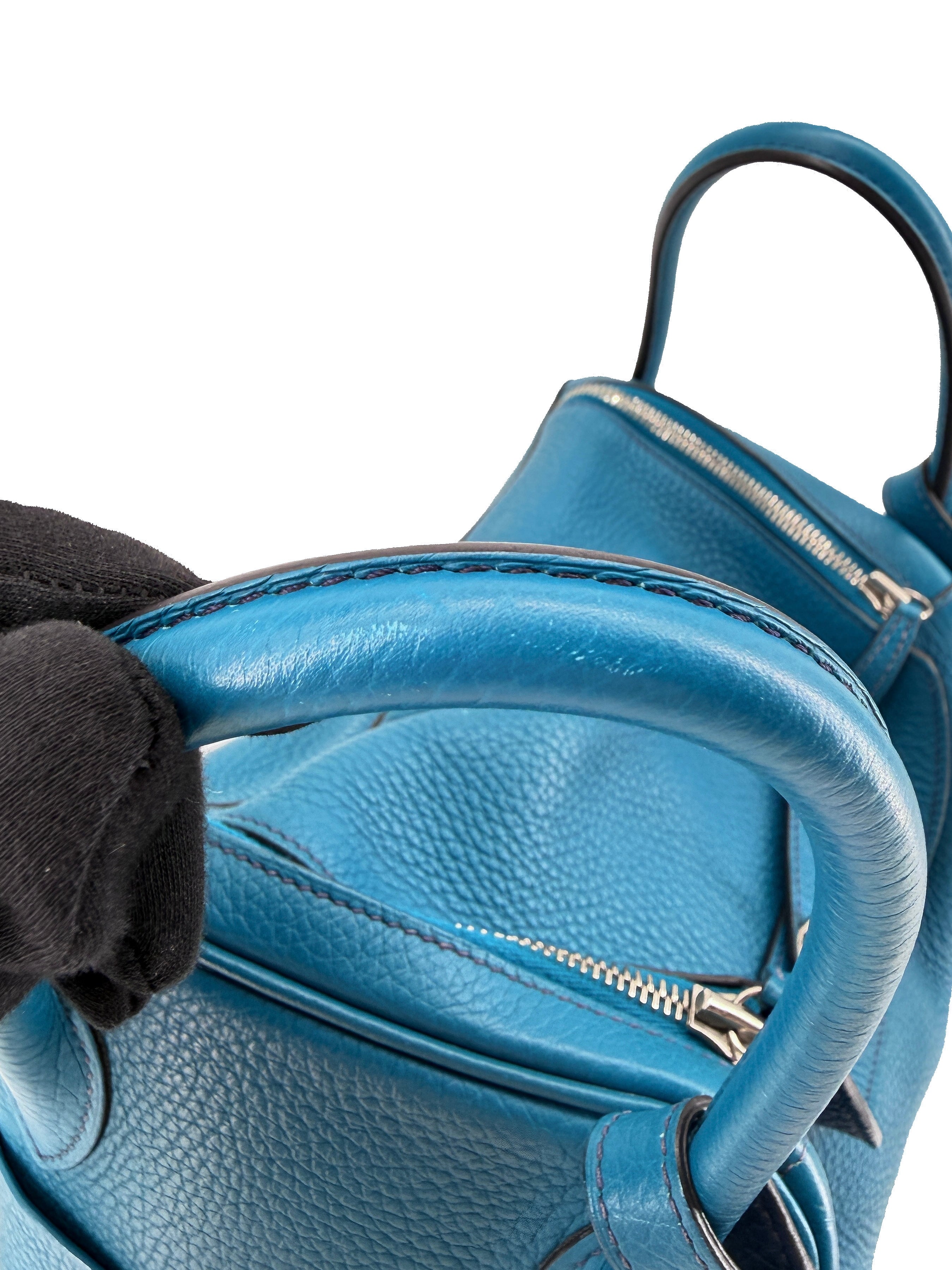Hermès Lindy 30 Blue Izmir/Bleu Saphir Clemence square Q