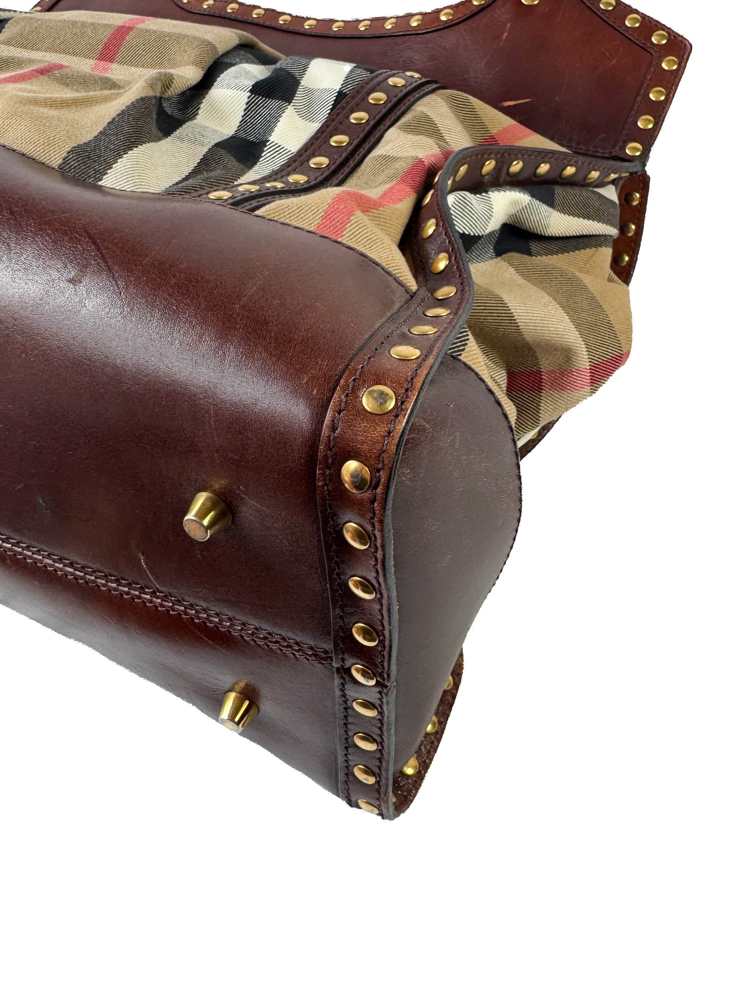 Burberry house check studded large gingham tote ITEFFEPI14SCA