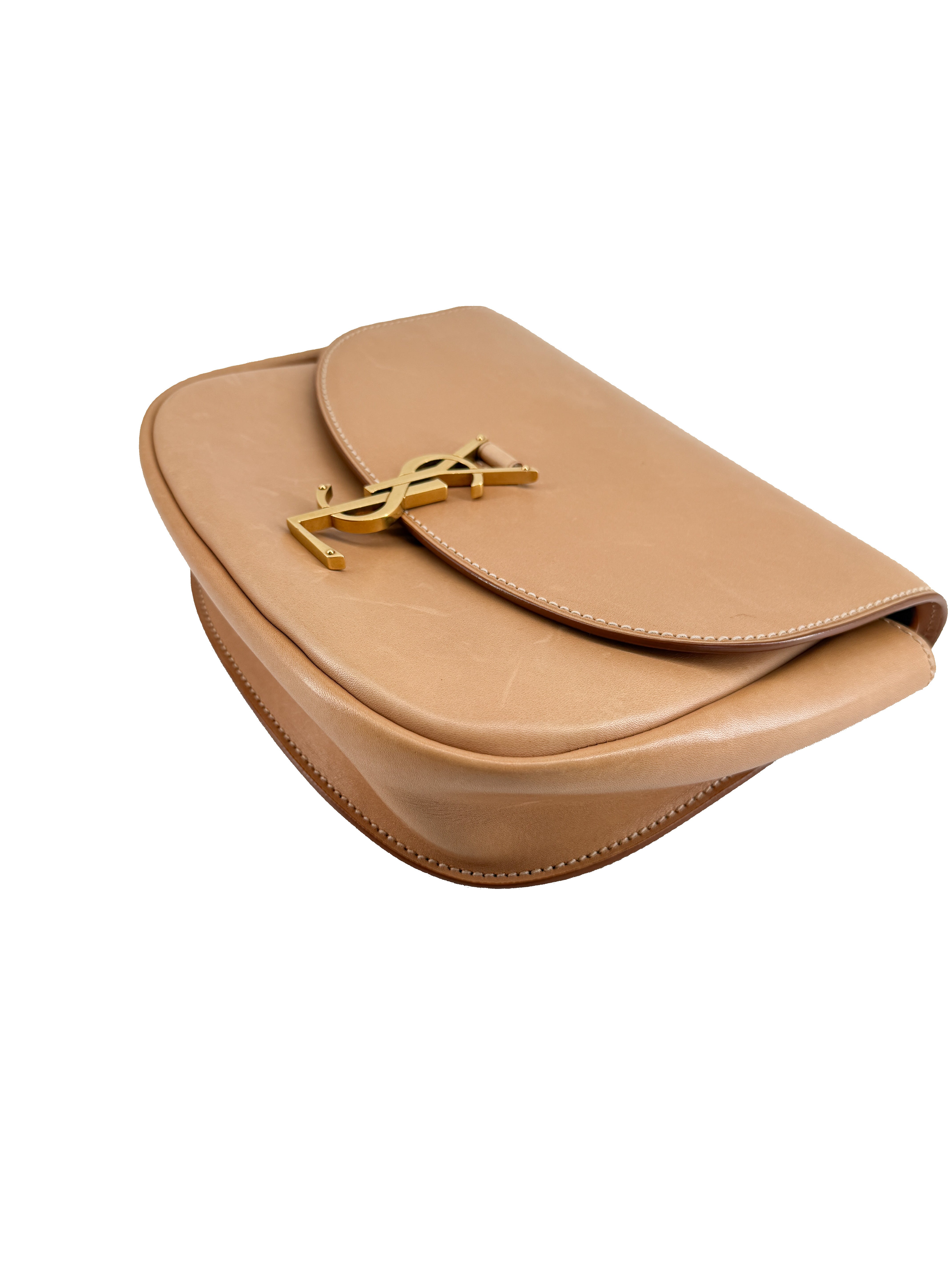 Saint Laurent Smooth Vintage Calfskin Small Kaia Satchel Brown Gold GLV6848180620