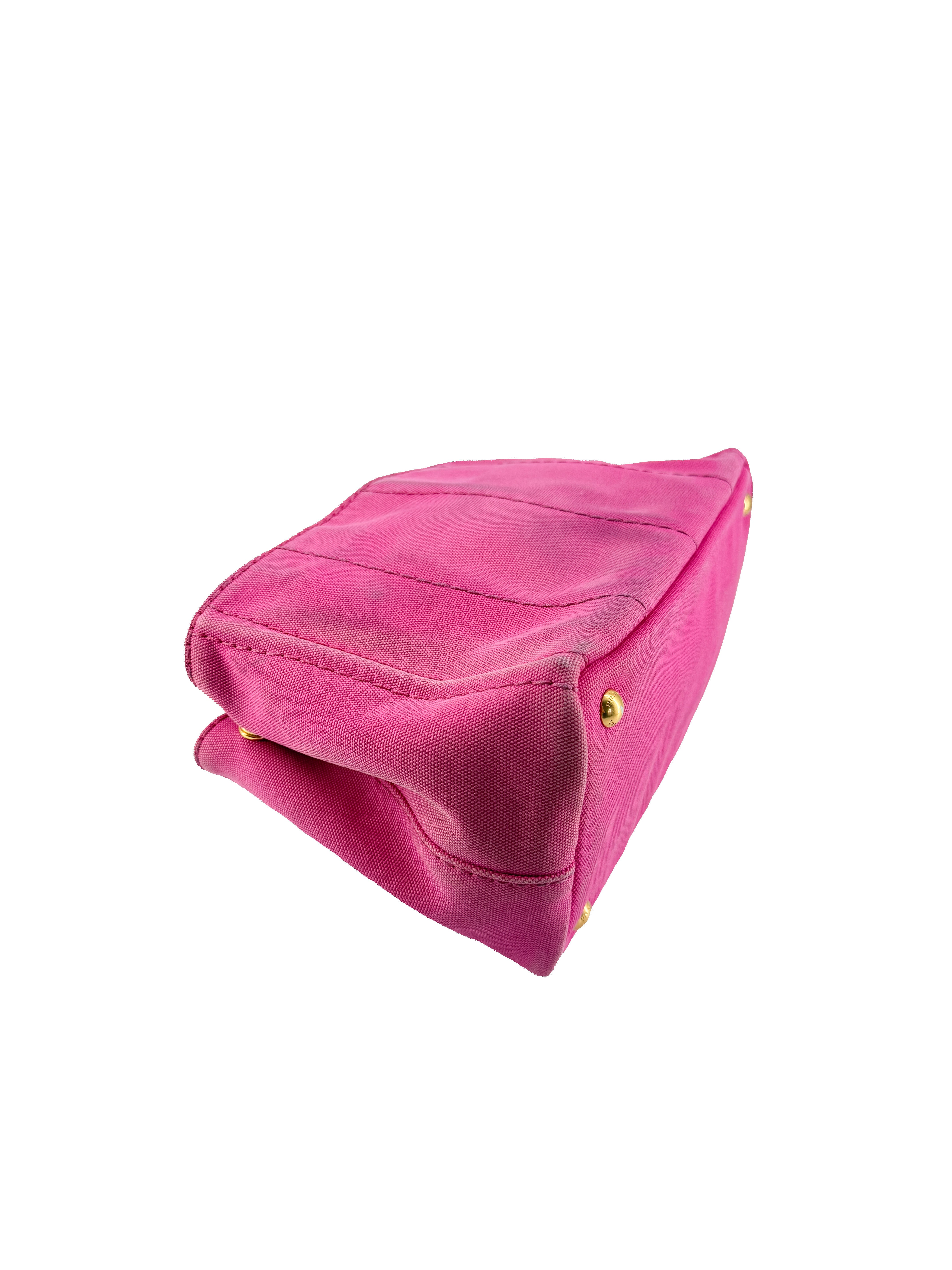 Prada pink canvas Canapa tote 158 B