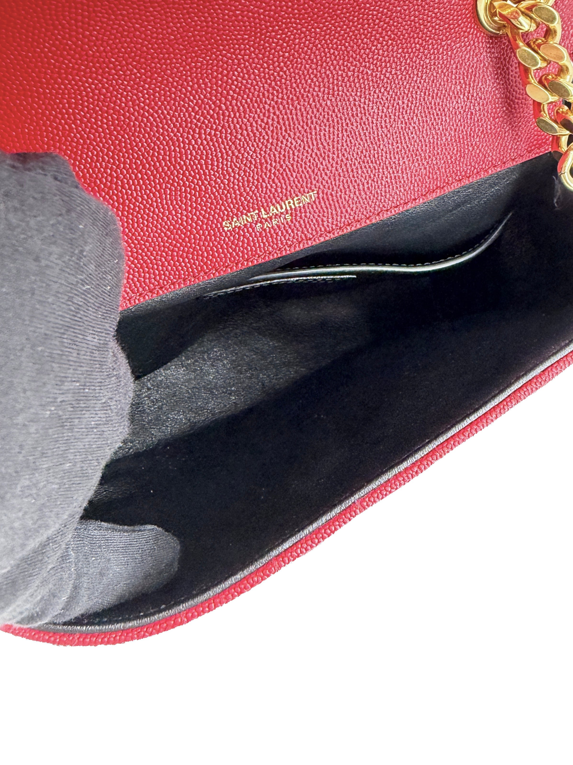 Saint Laurent red small Vicky crossbody PLB532612-0419