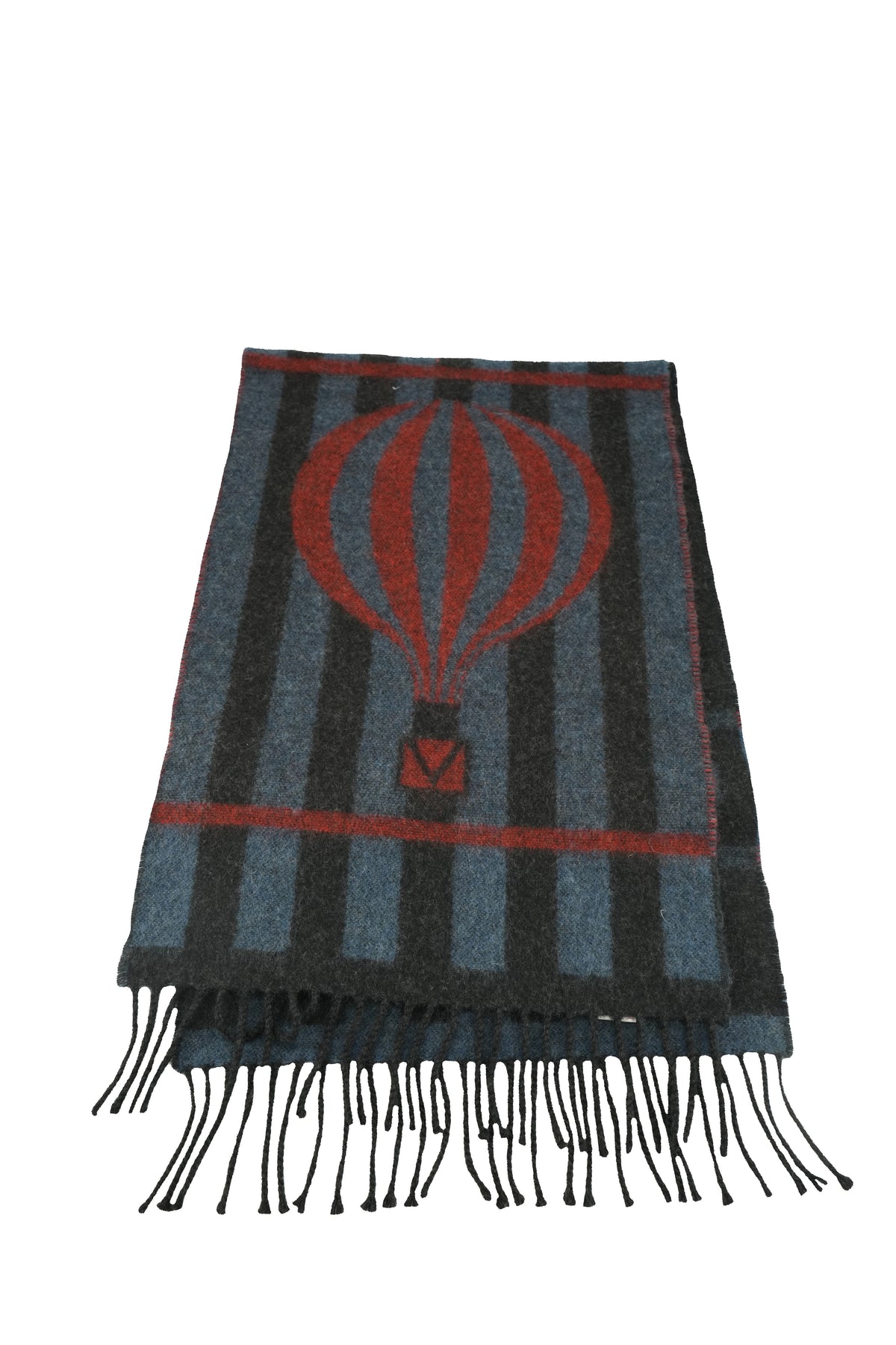 Louis Vuitton black/blue striped hot air balloon scarf