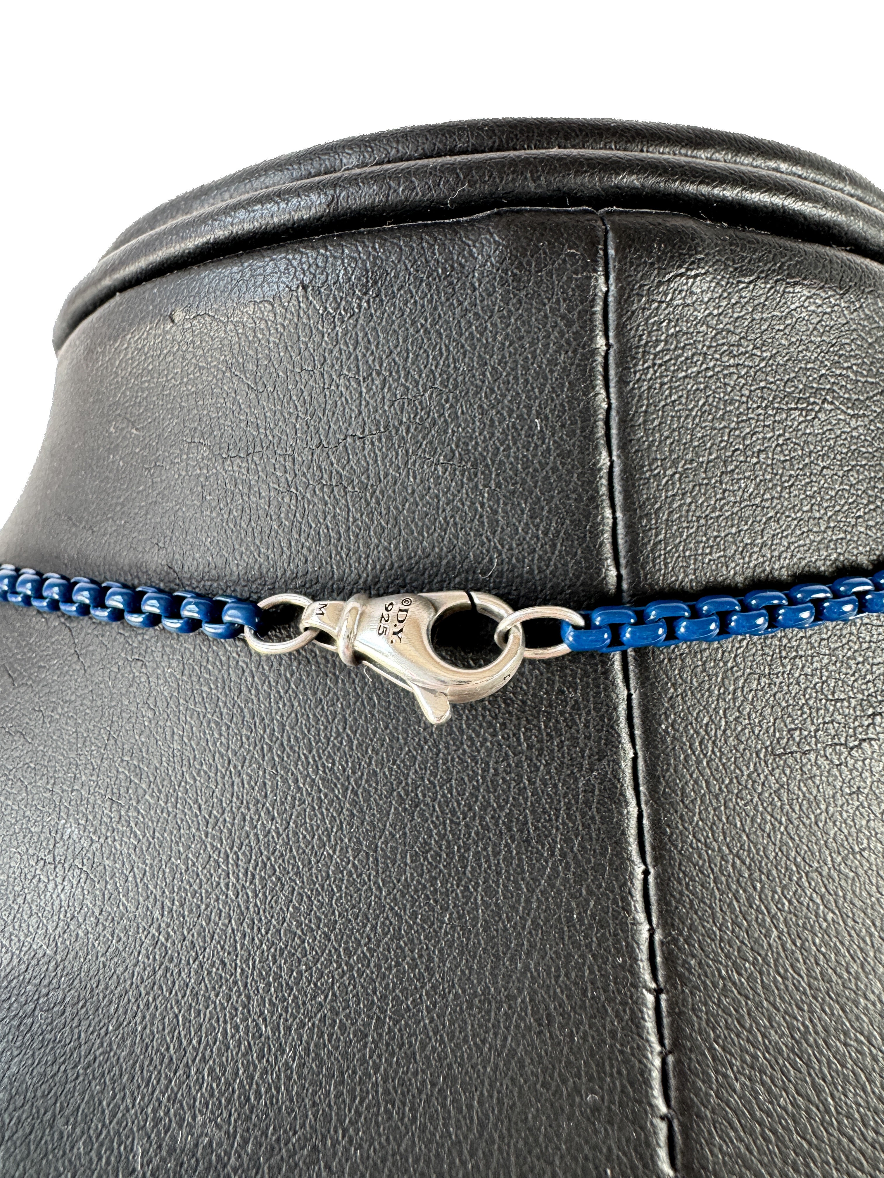 David Yurman navy box chain necklace 4MM
