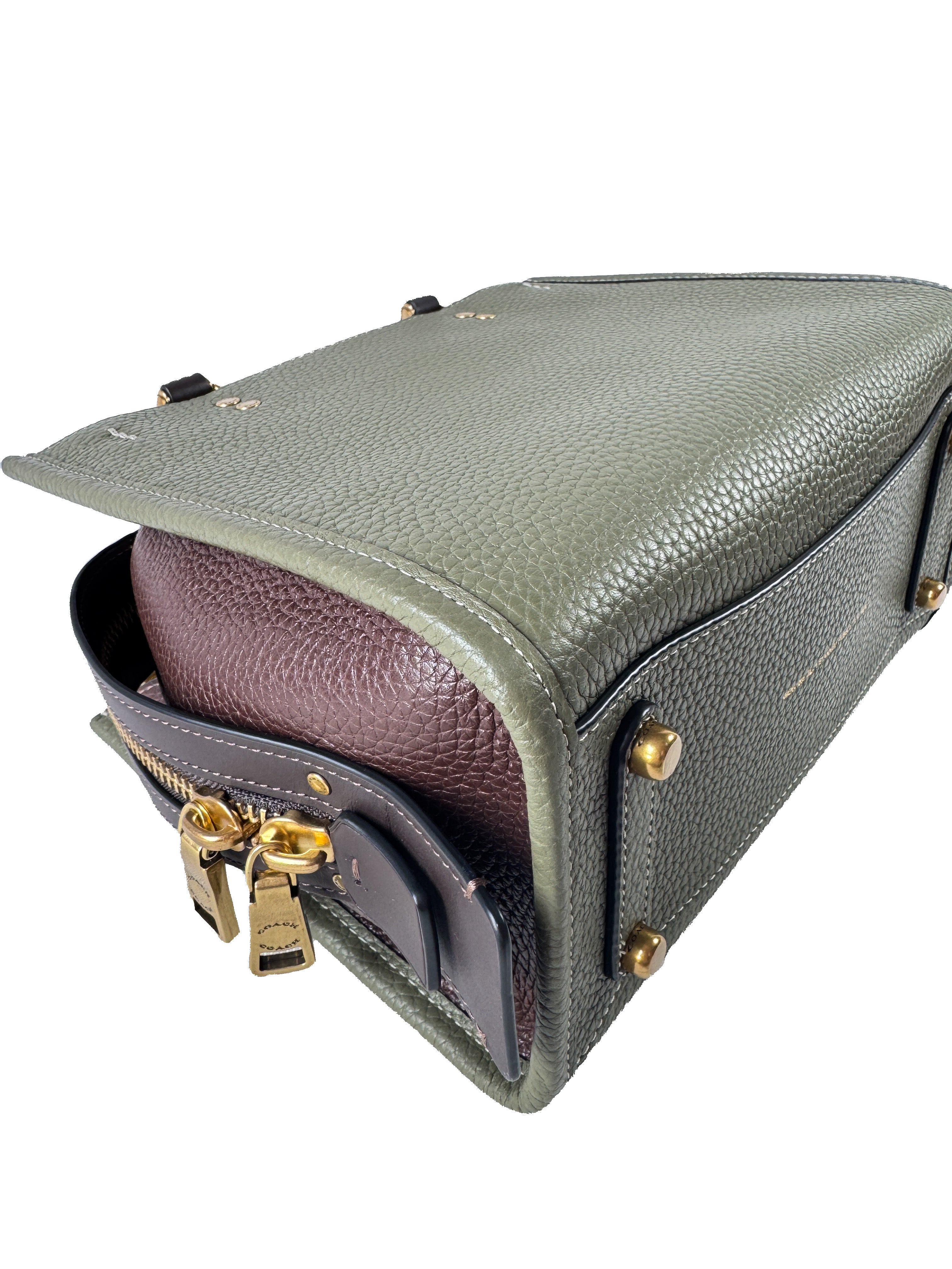 Coach Rogue 25 olive/brown pebbled leather C1764 NWOT