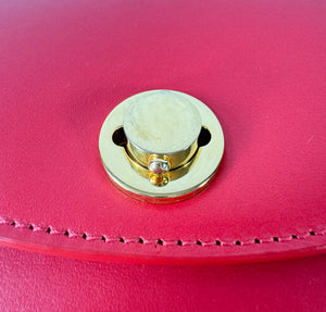 Mansur Gavriel red leather Mini Saddle crossbody