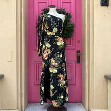 Rachel Rachel Roy black orange floral one shoulder dress size 4