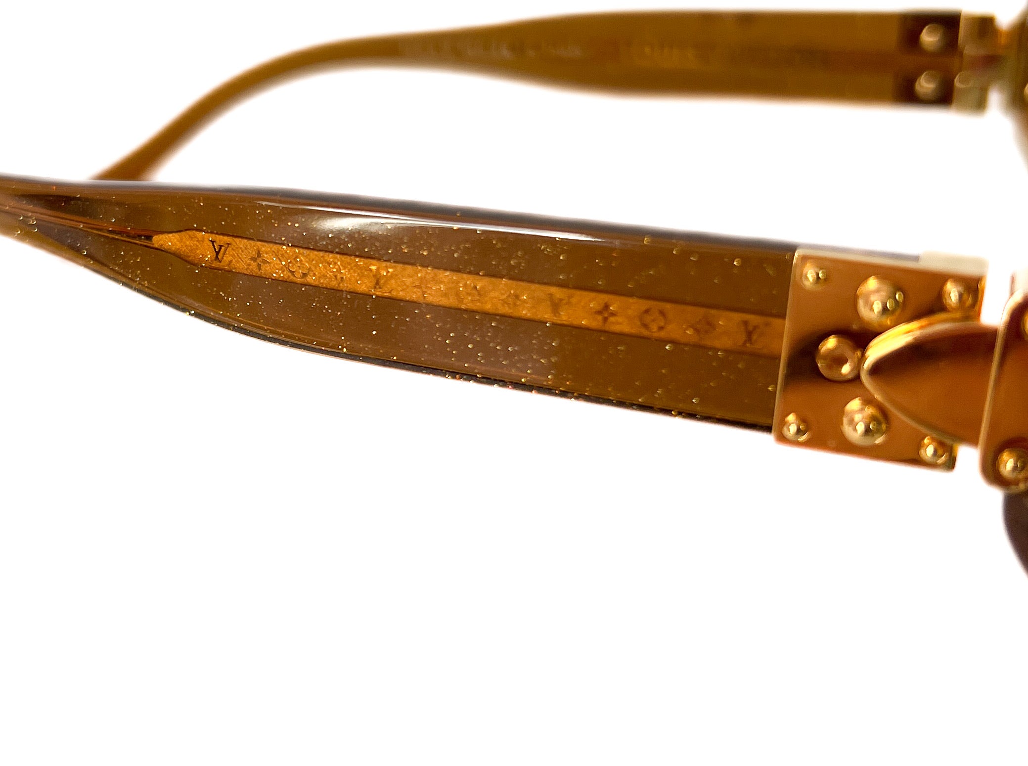 Louis Vuitton gold sparkle sunglasses