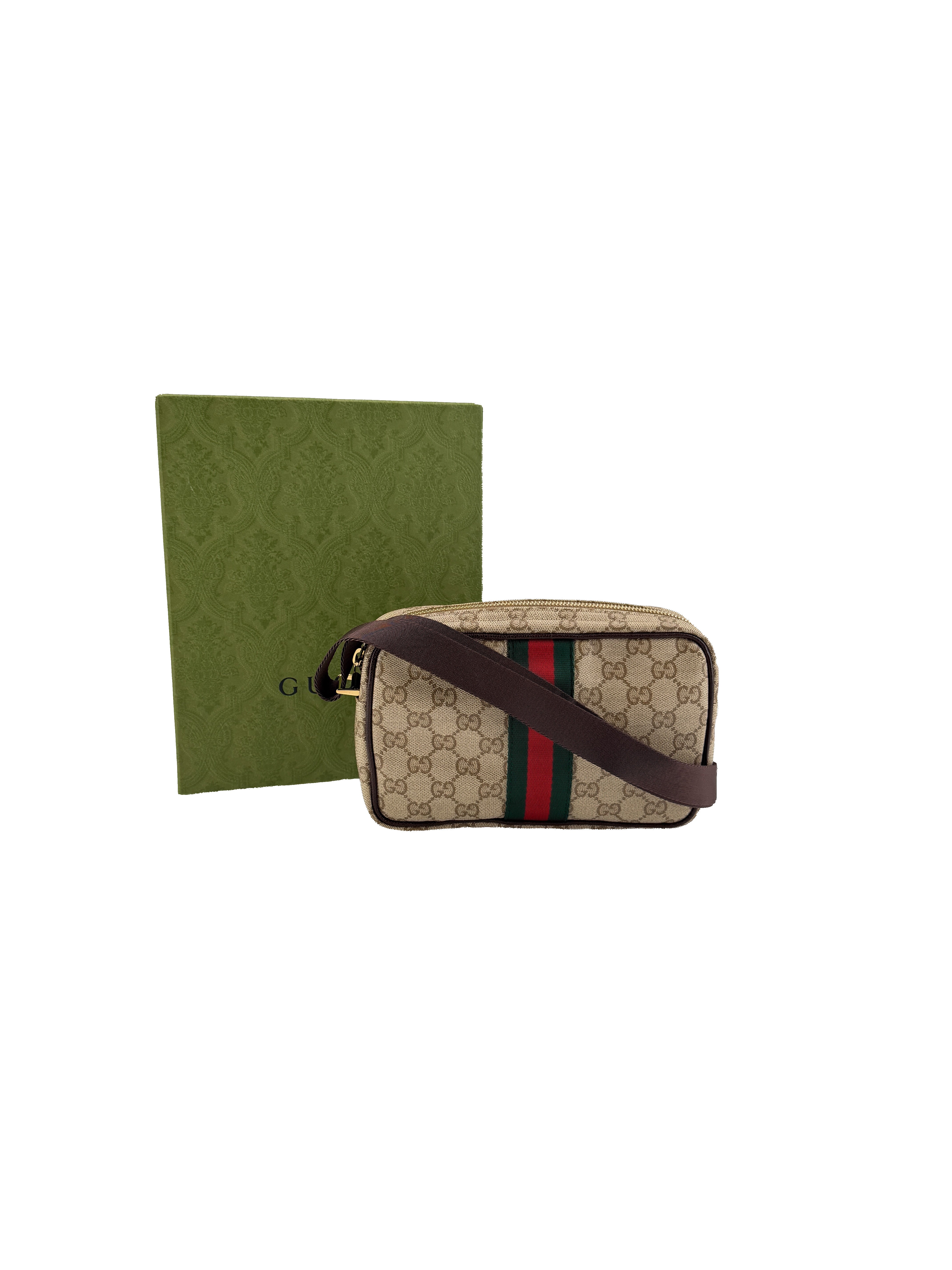 Gucci brown GG mini bag with Web 876391-0416