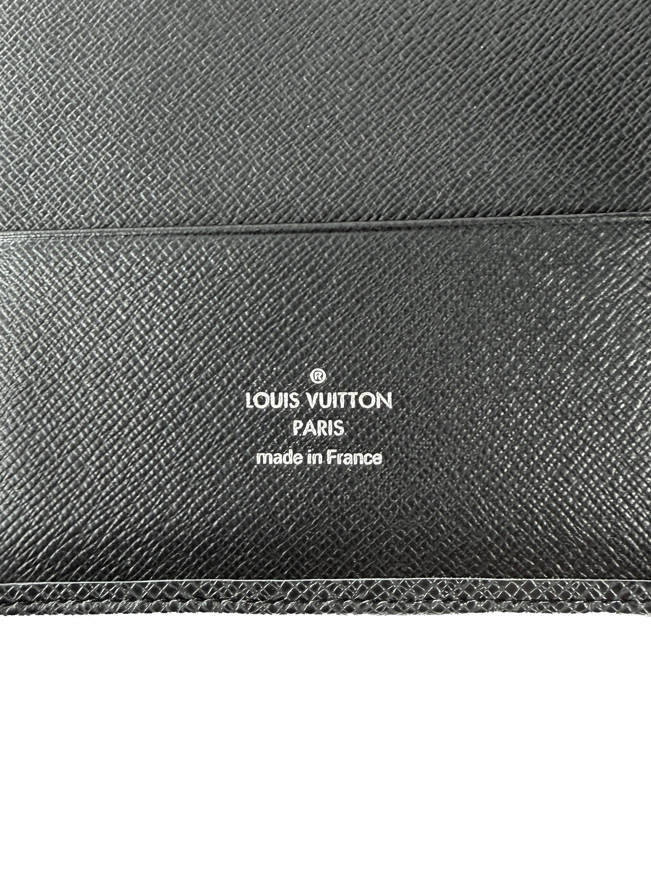 Louis Vuitton black Taiga leather agenda GM