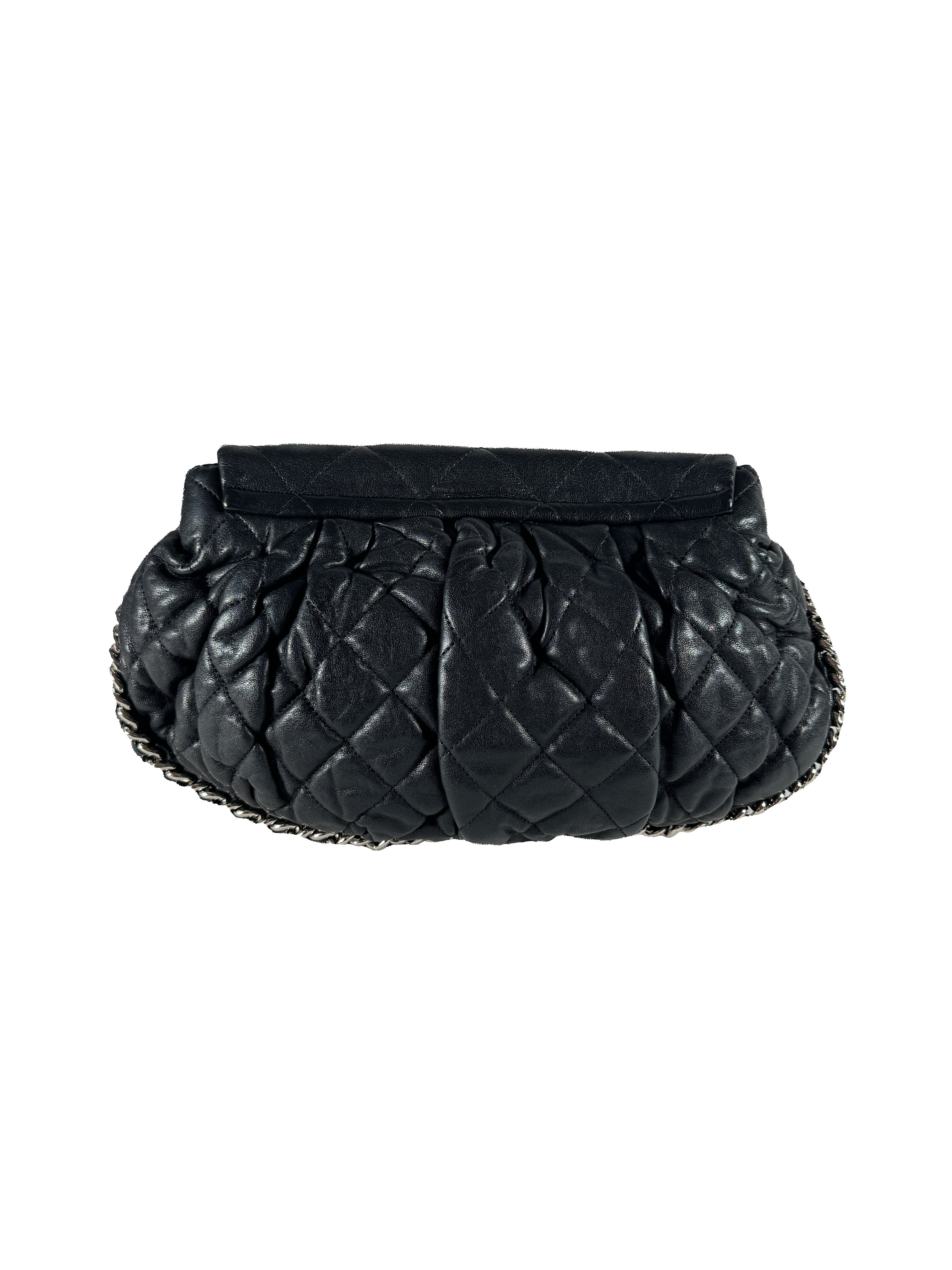 Chanel black quilted leather chain around crossbody 1651018