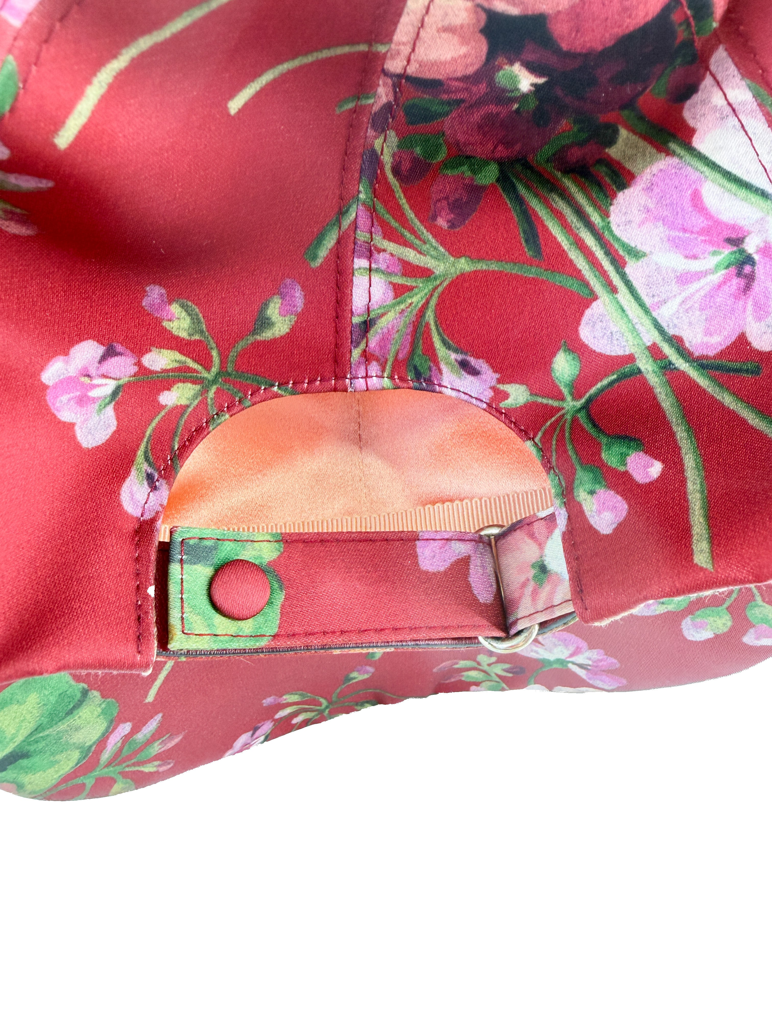 Gucci Blooms red satin baseball hat