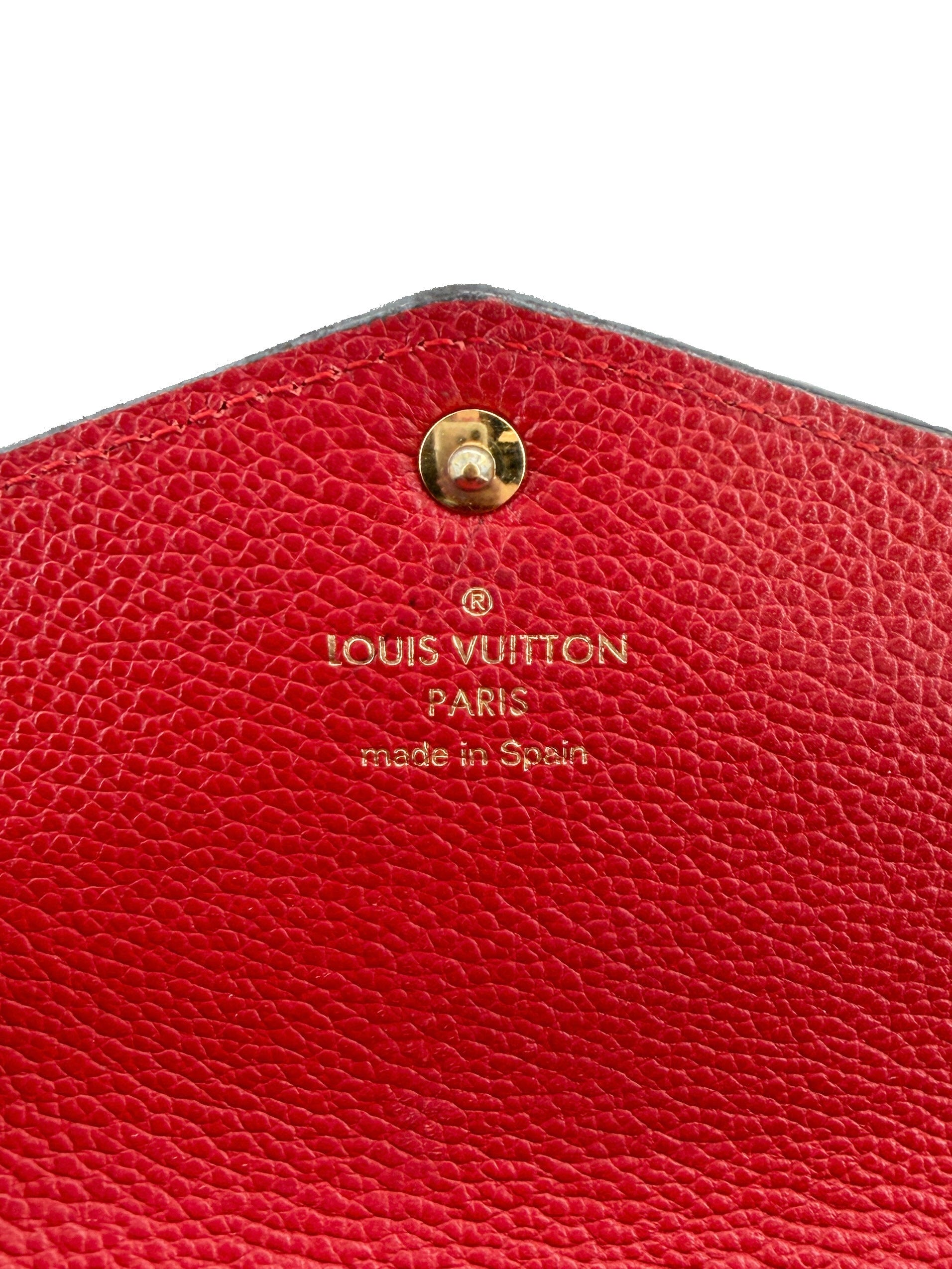 Louis Vuitton monogram empreinte red Sarah wallet CA2146