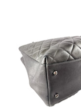 Chanel dark silver quilted large trendy shopping tote  21647644