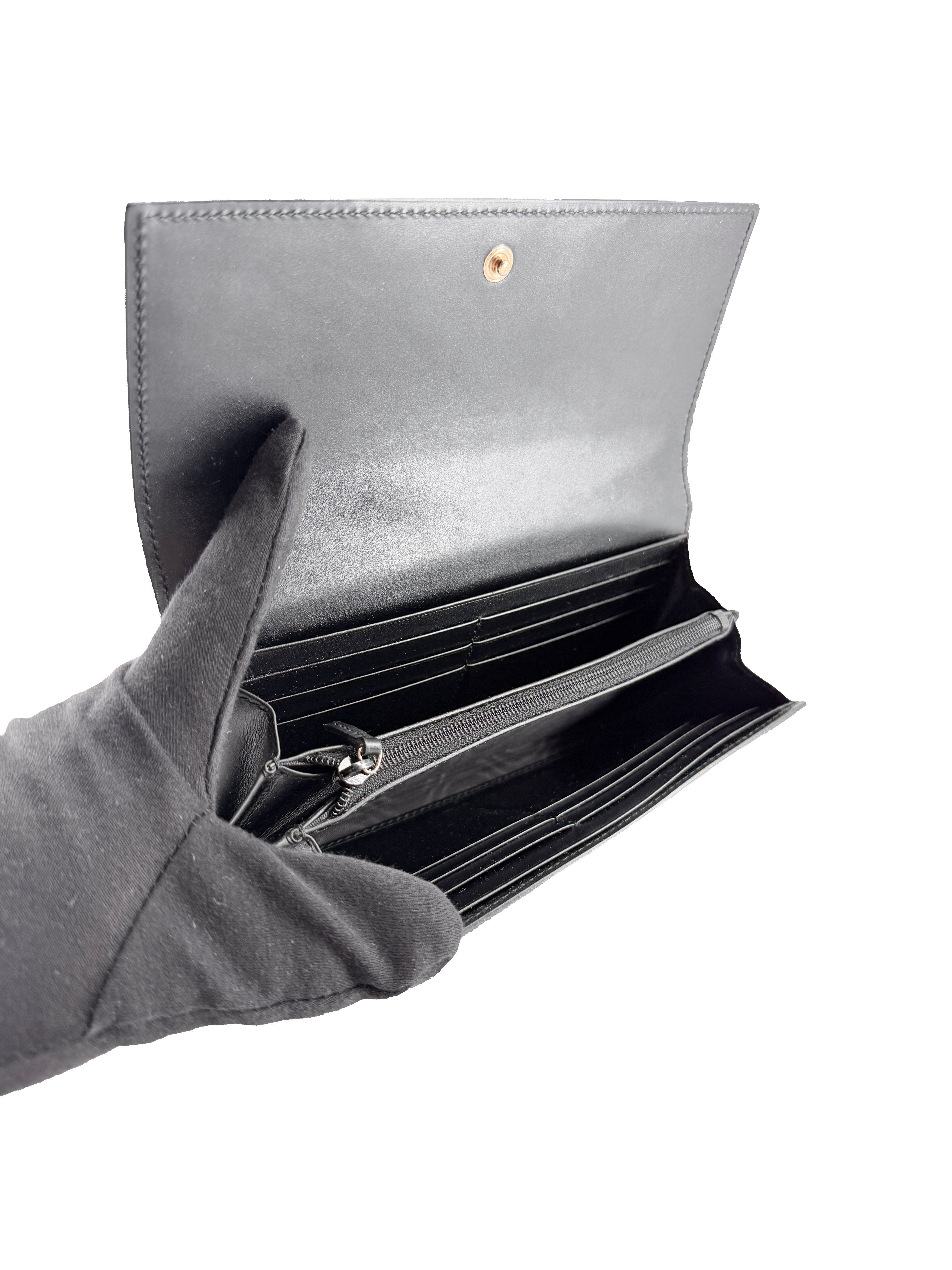 Gucci black Guccissima bow wallet 388679-2149
