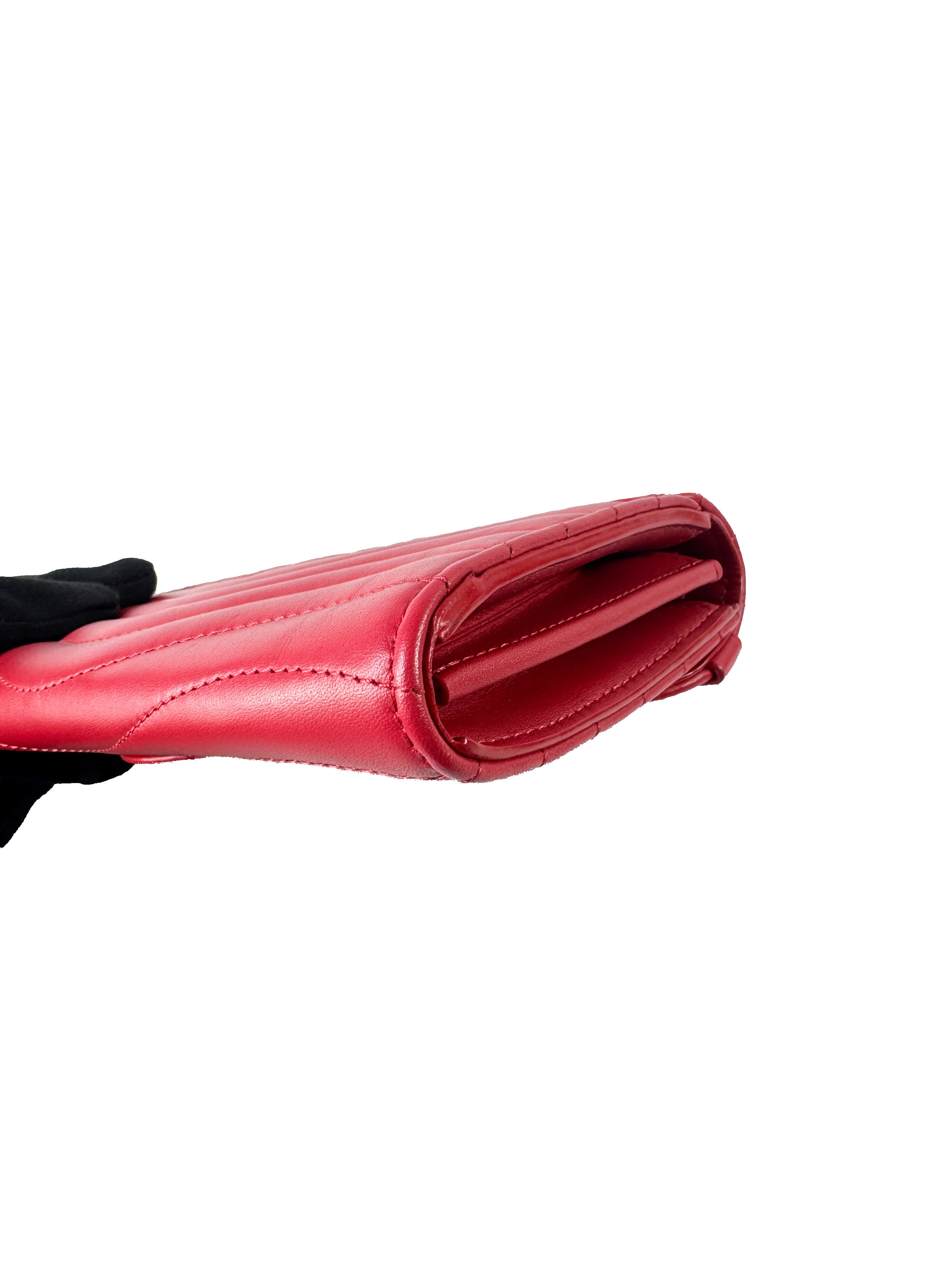 Louis Vuitton red leather new wave wallet/wristlet NZ4158