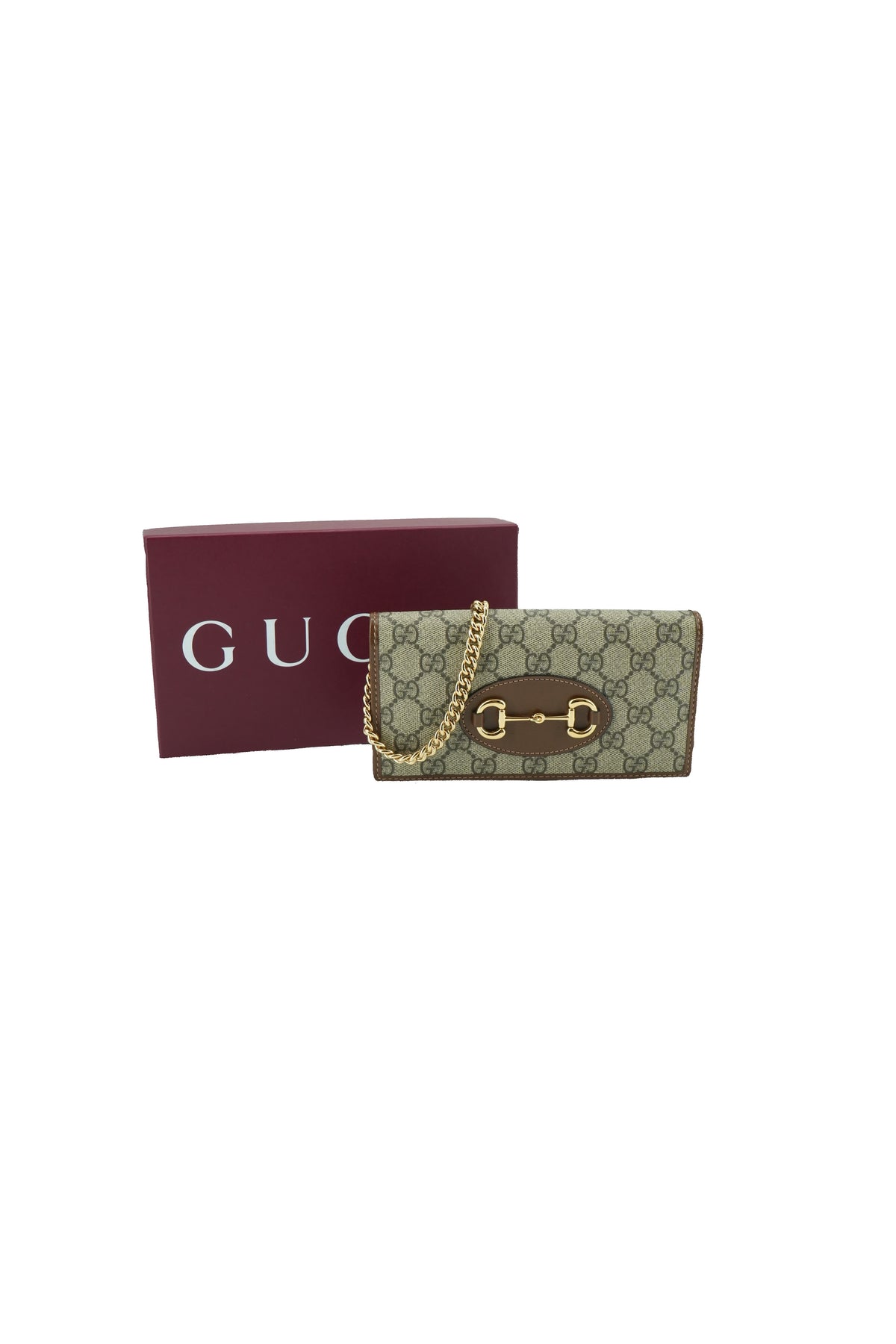 Gucci brown Horsebit 1955 chain wallet 621892-2149