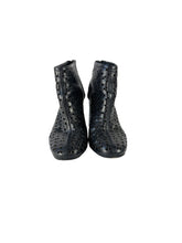 Hermès black leather Milady laser cut booties size 37 (7)