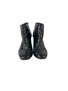 Hermès black leather Milady laser cut booties size 37 (7)