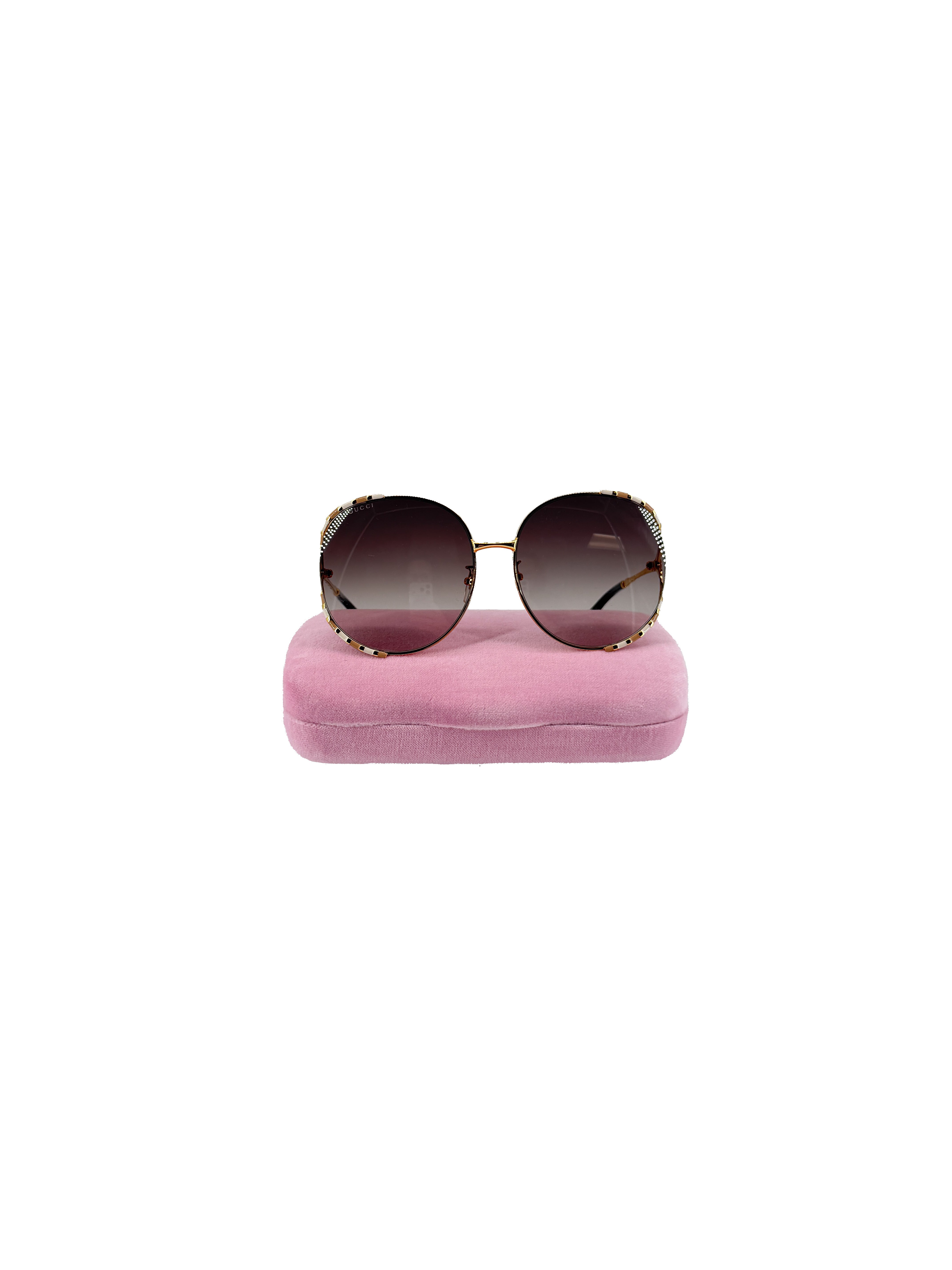 Gucci gold, peach, cream sunglasses GG0595S *case*