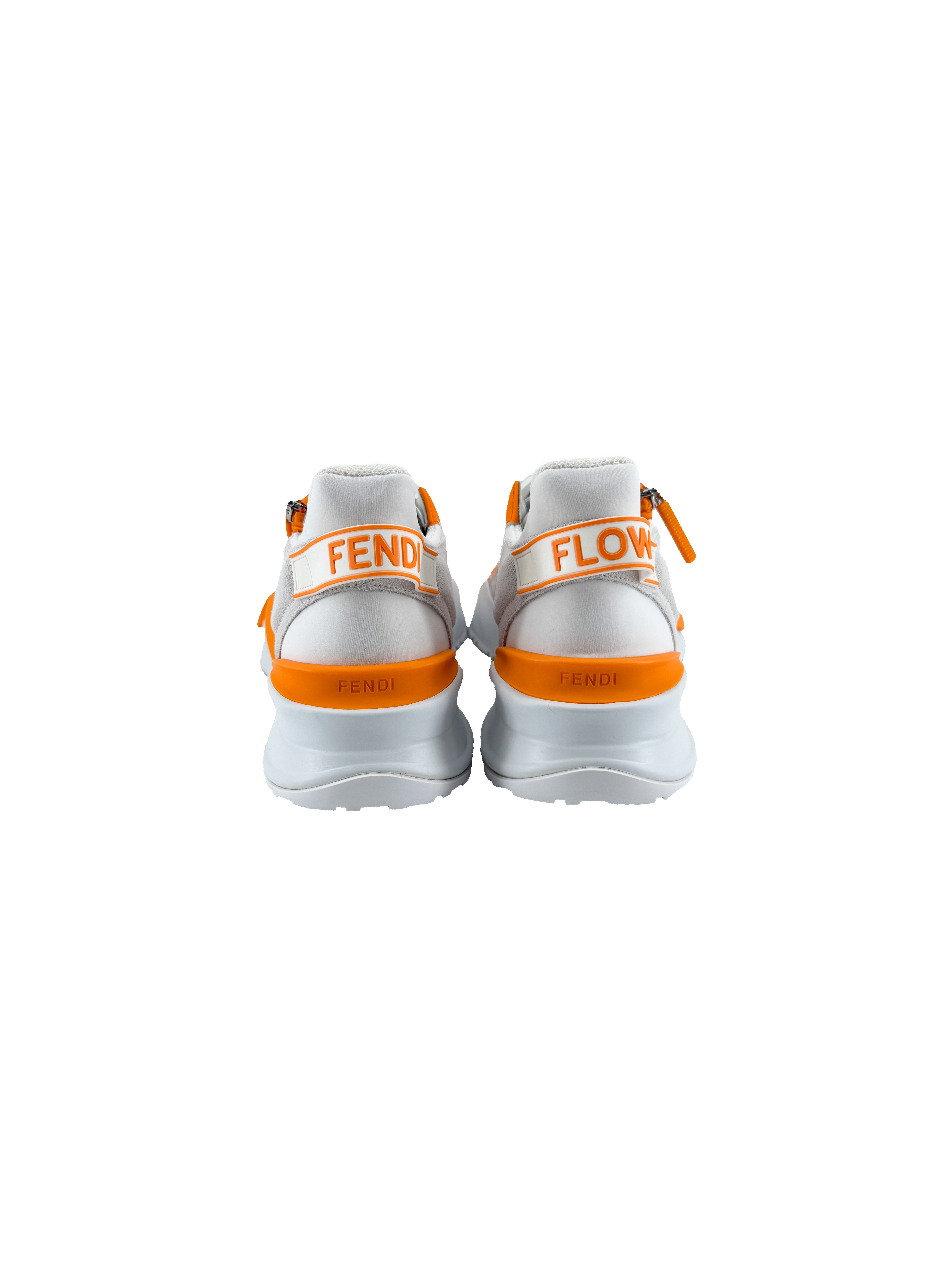 Fendi Flow white and orange sneakers size 39 NEW BOX