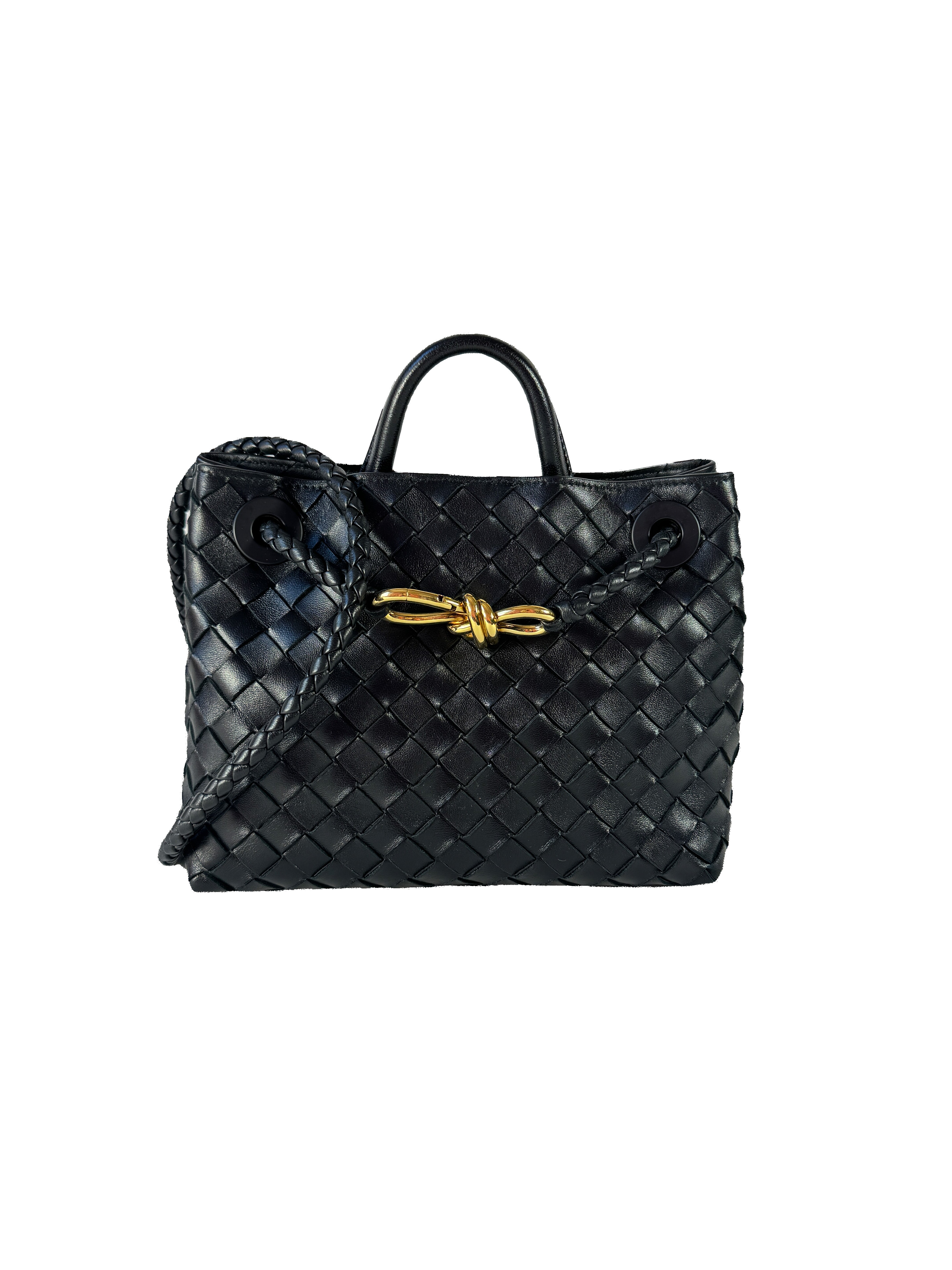Bottega Veneta black Andiamo small tote A01080074L