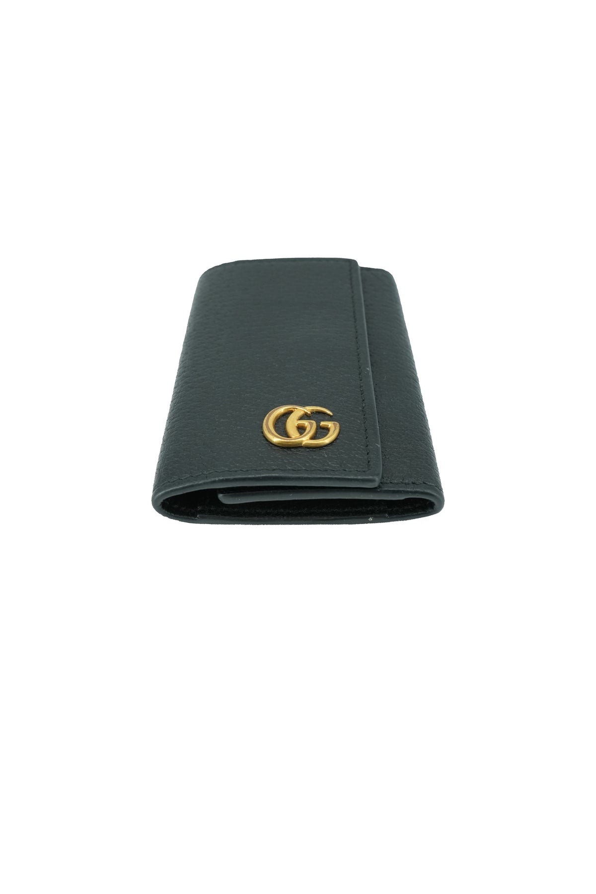 Gucci black GG leather key holder 0416