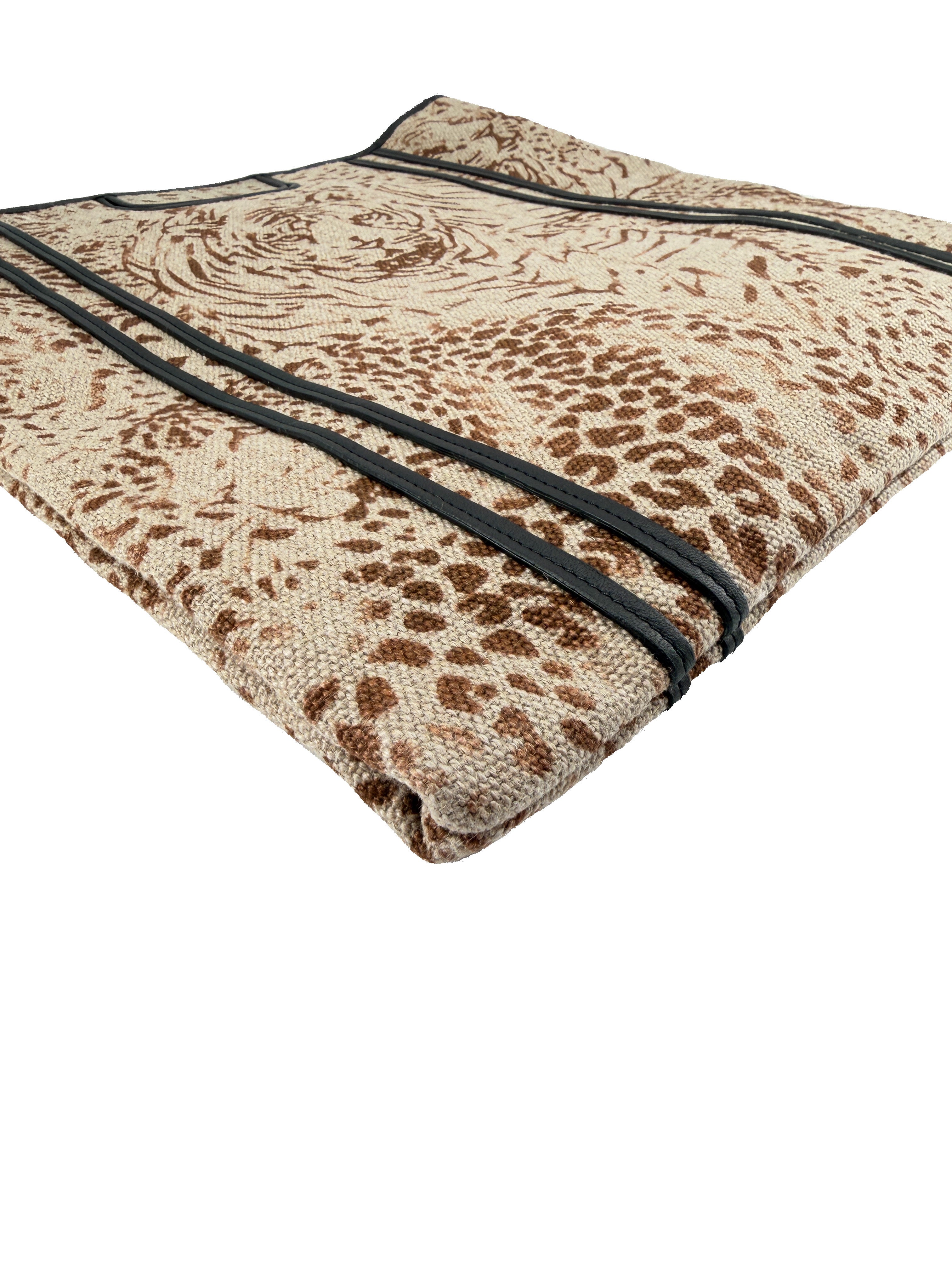 Chloe Vick Medium Tiger & Leopard Print Canvas Tote Bag 01-11-50