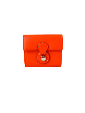 Ralph Lauren Ricky orange leather card zip wallet
