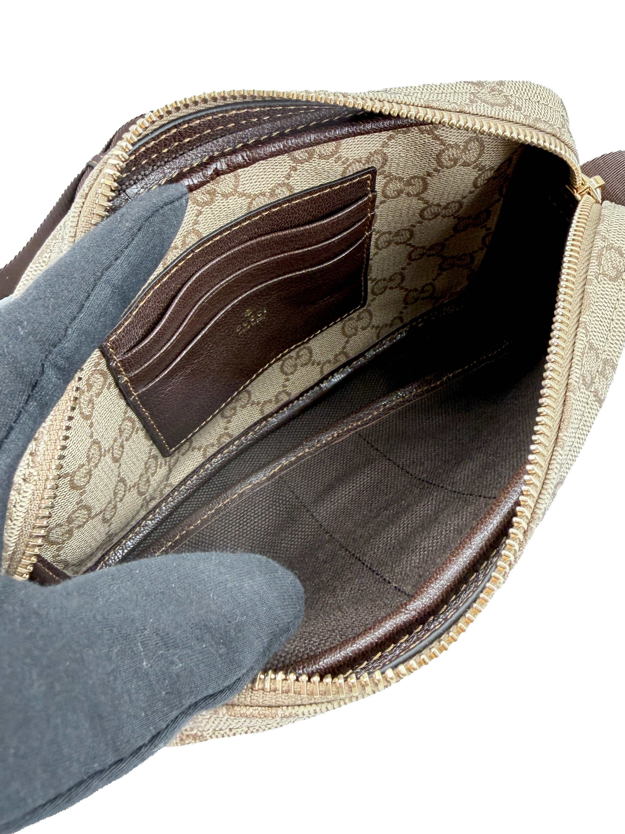 Gucci brown GG mini bag with Web 876391-0416