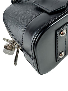 Louis Vuitton black epi Alma BB w/strap NFC