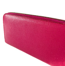 Fendi hot pink Elite leather zip around wallet