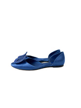 Roger Vivier blue satin crystal flats size 36.5 **as is**