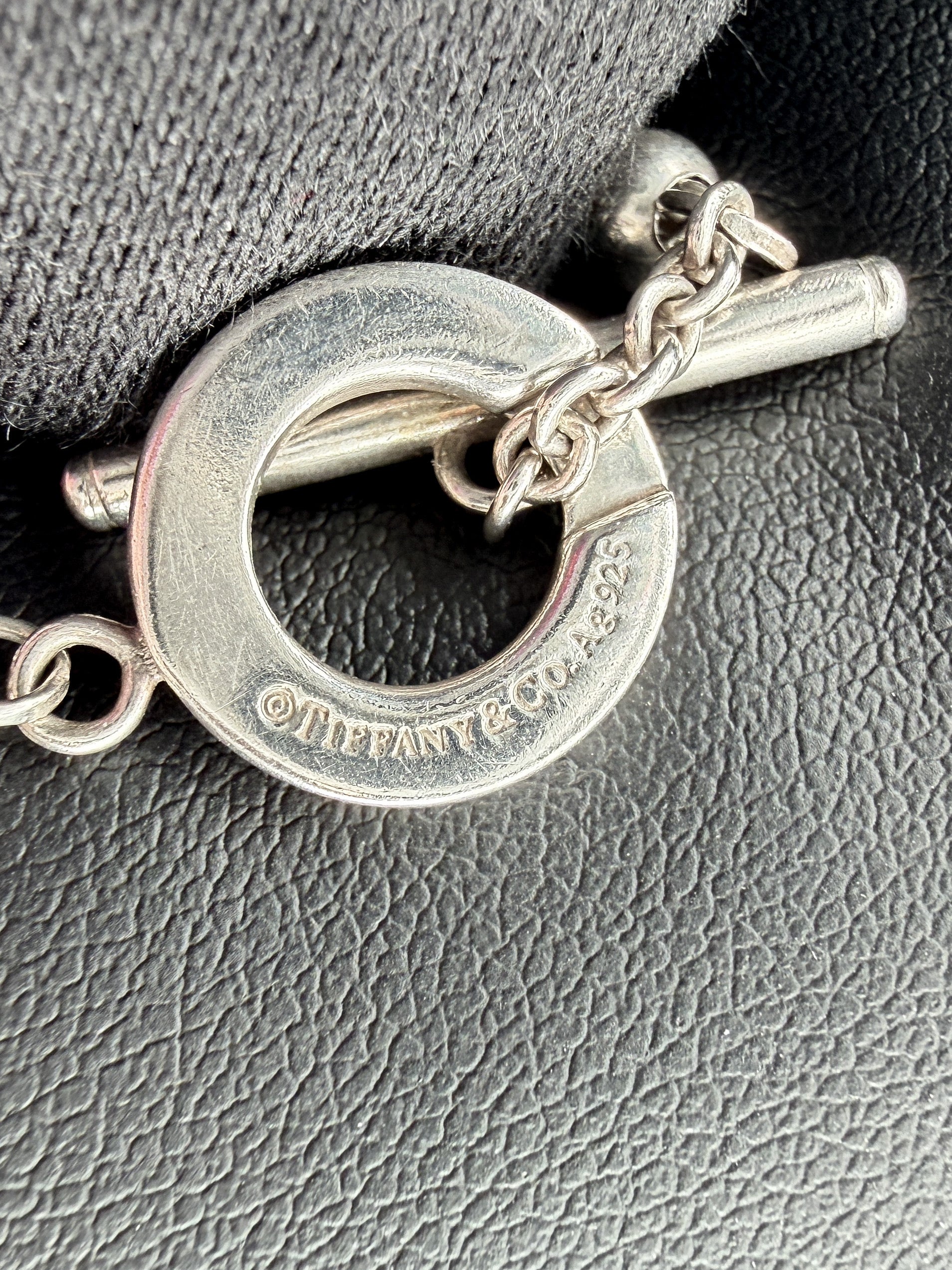 Tiffany & Co sterling silver 4mm bead toggle bracelet