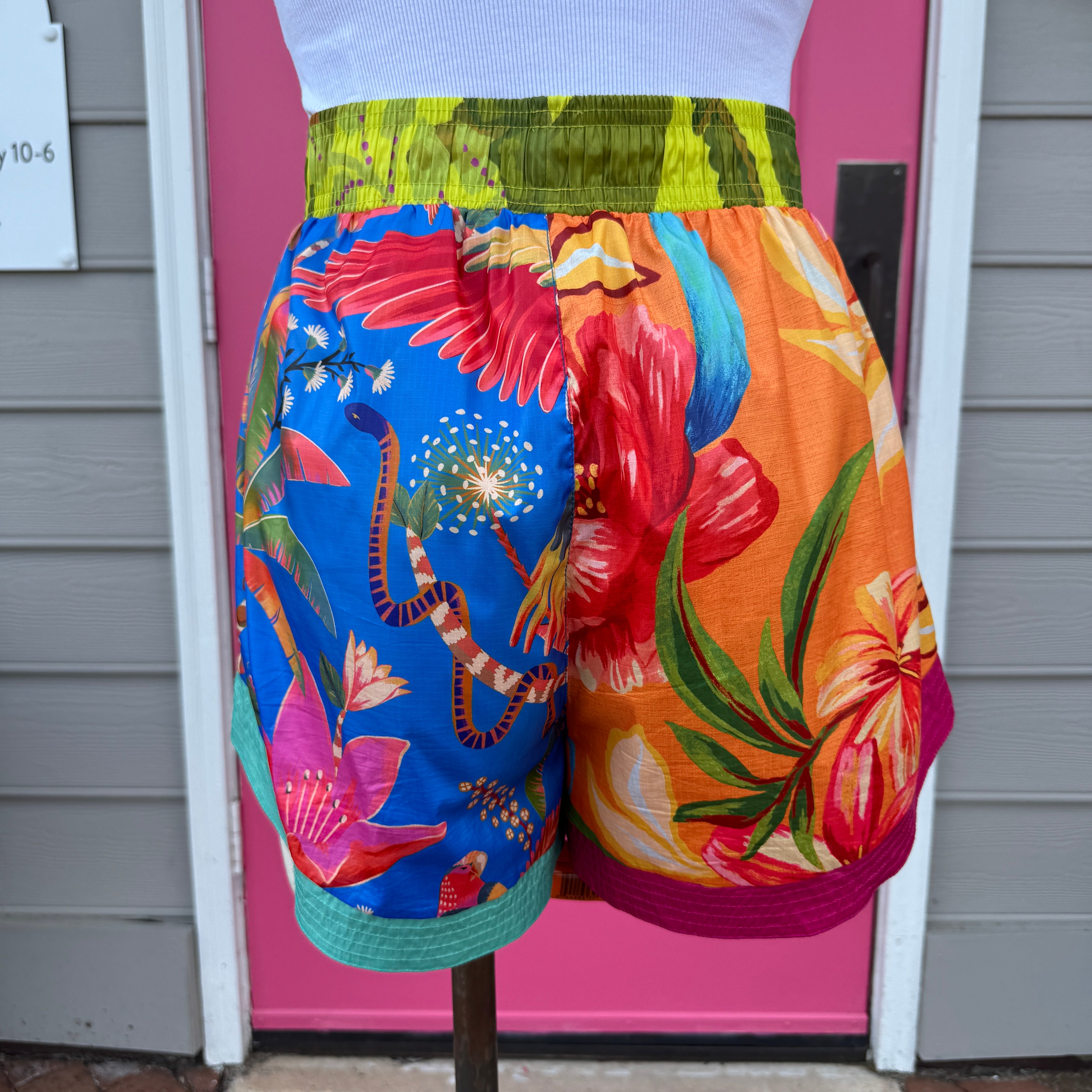 FARM RIO multicolor print nylon shorts size S