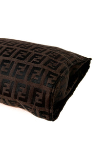 Fendi brown black Zucchino zip pouch