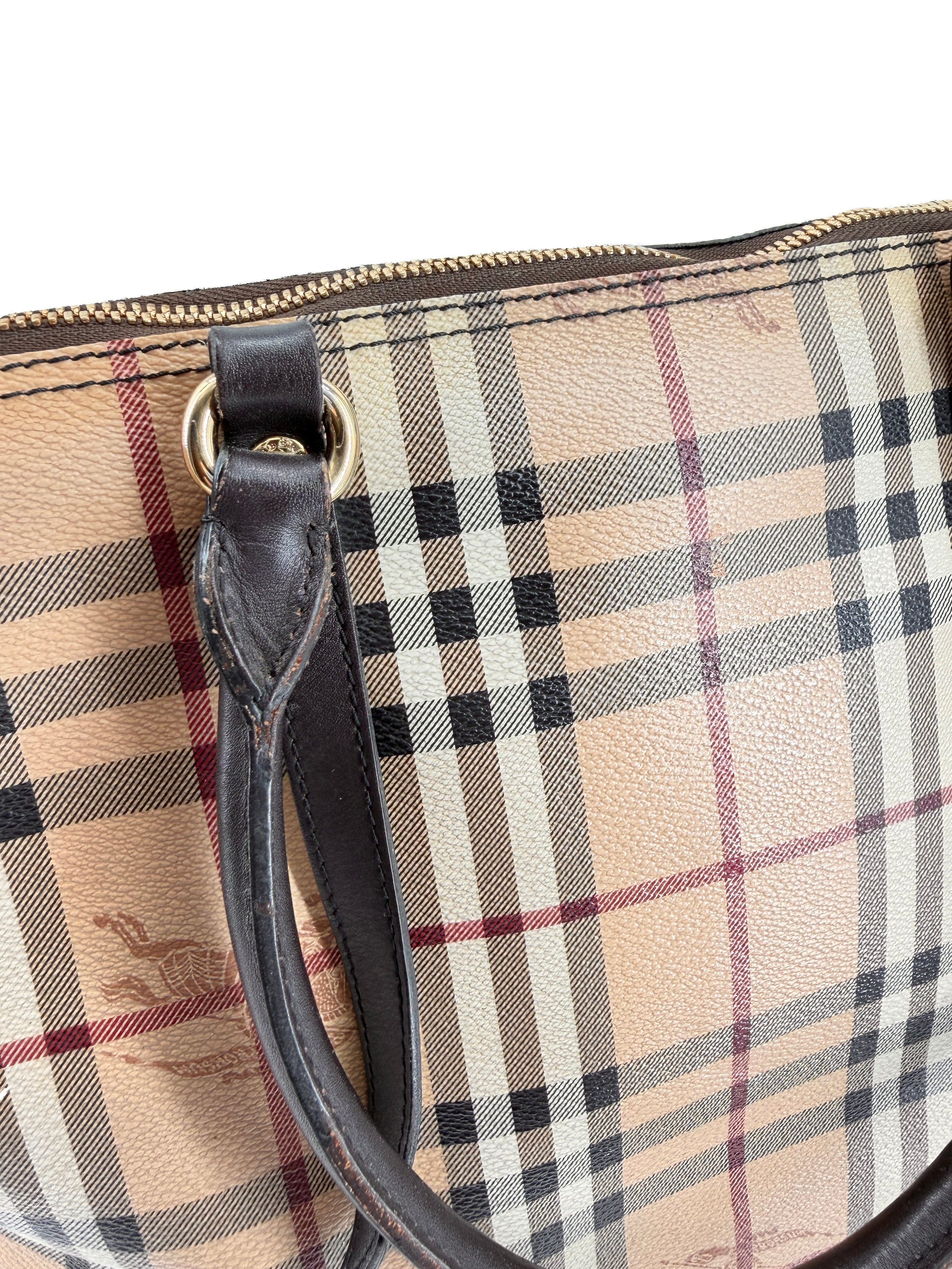 Burberry check coated canvas tote *as is*