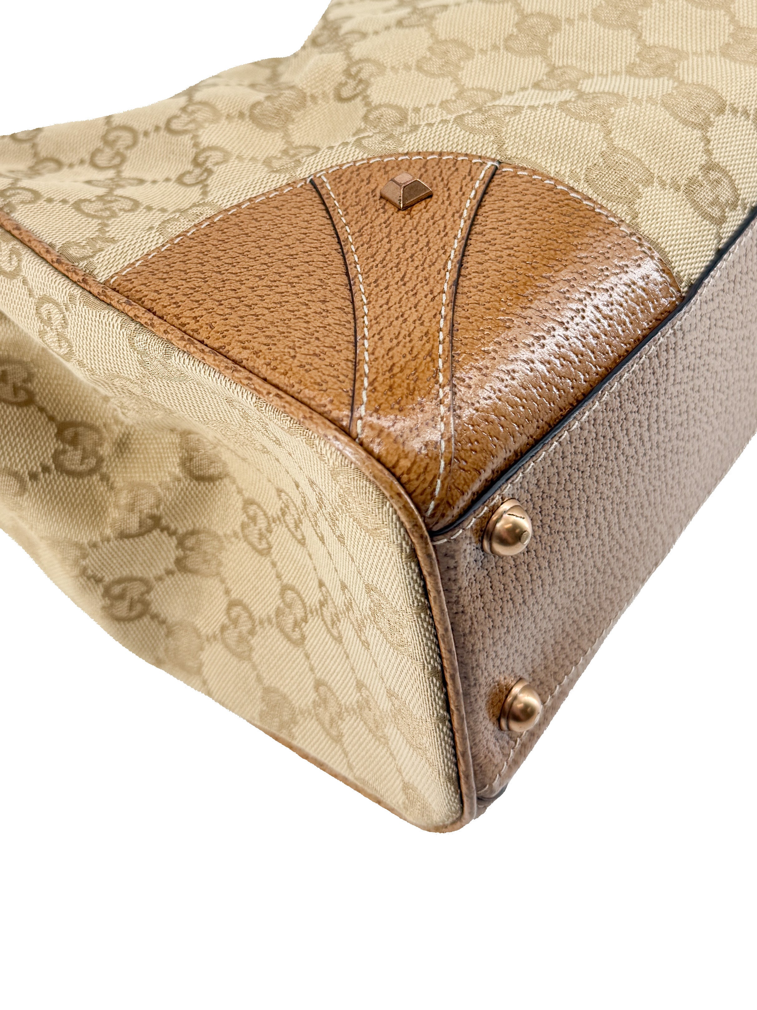 Gucci brown GG canvas Bardot shoulder bag 124404 203414