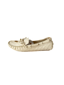 Louis Vuitton cream leather Gloria loafers size 37.5 ND0142