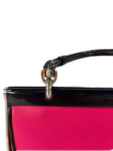 Loewe pink black vintage leather bag