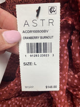 ASTR The Label cranberry burnout dress size large new with tags