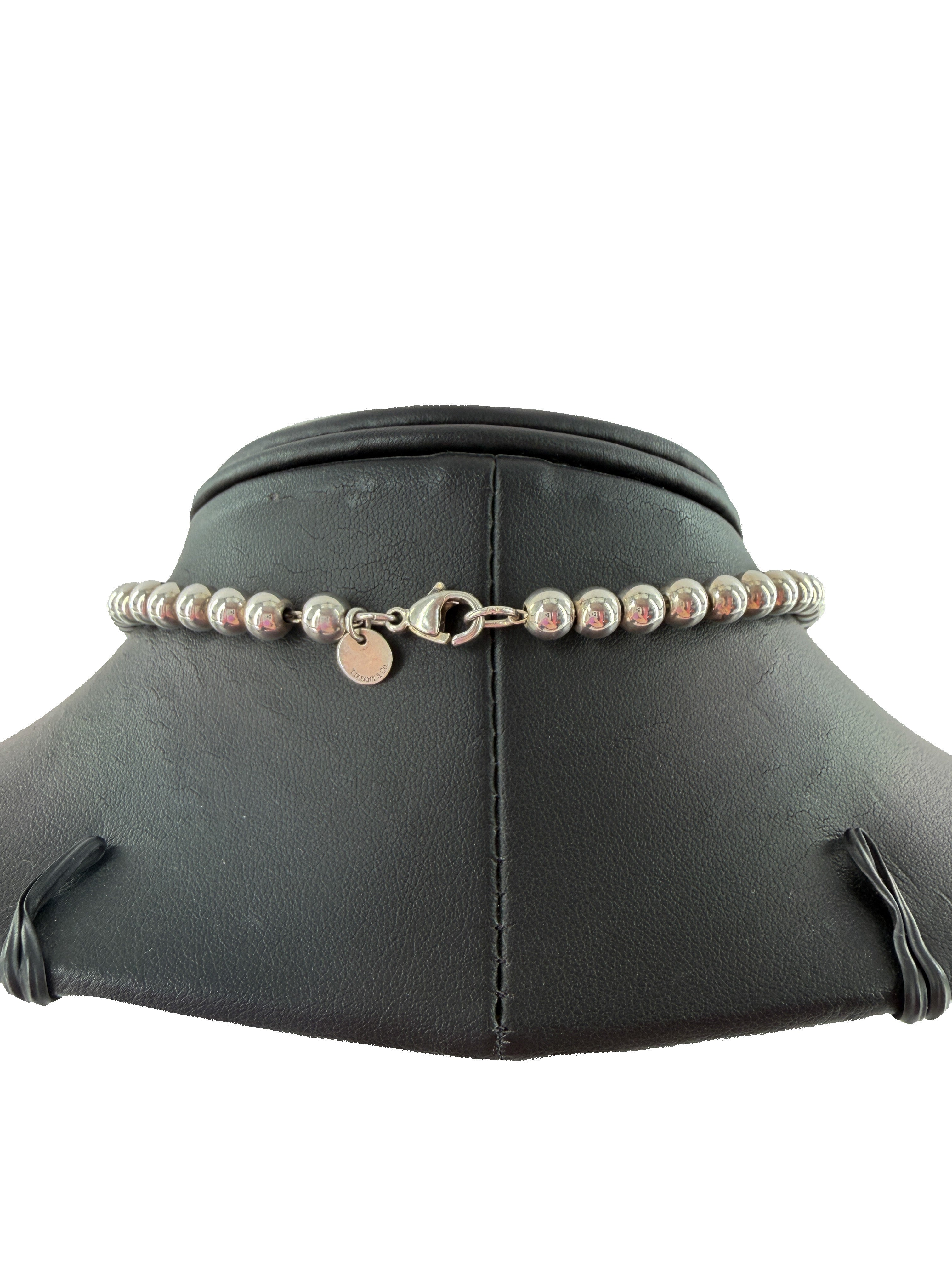 Tiffany & Co sterling silver graduated Hardwear ball necklace