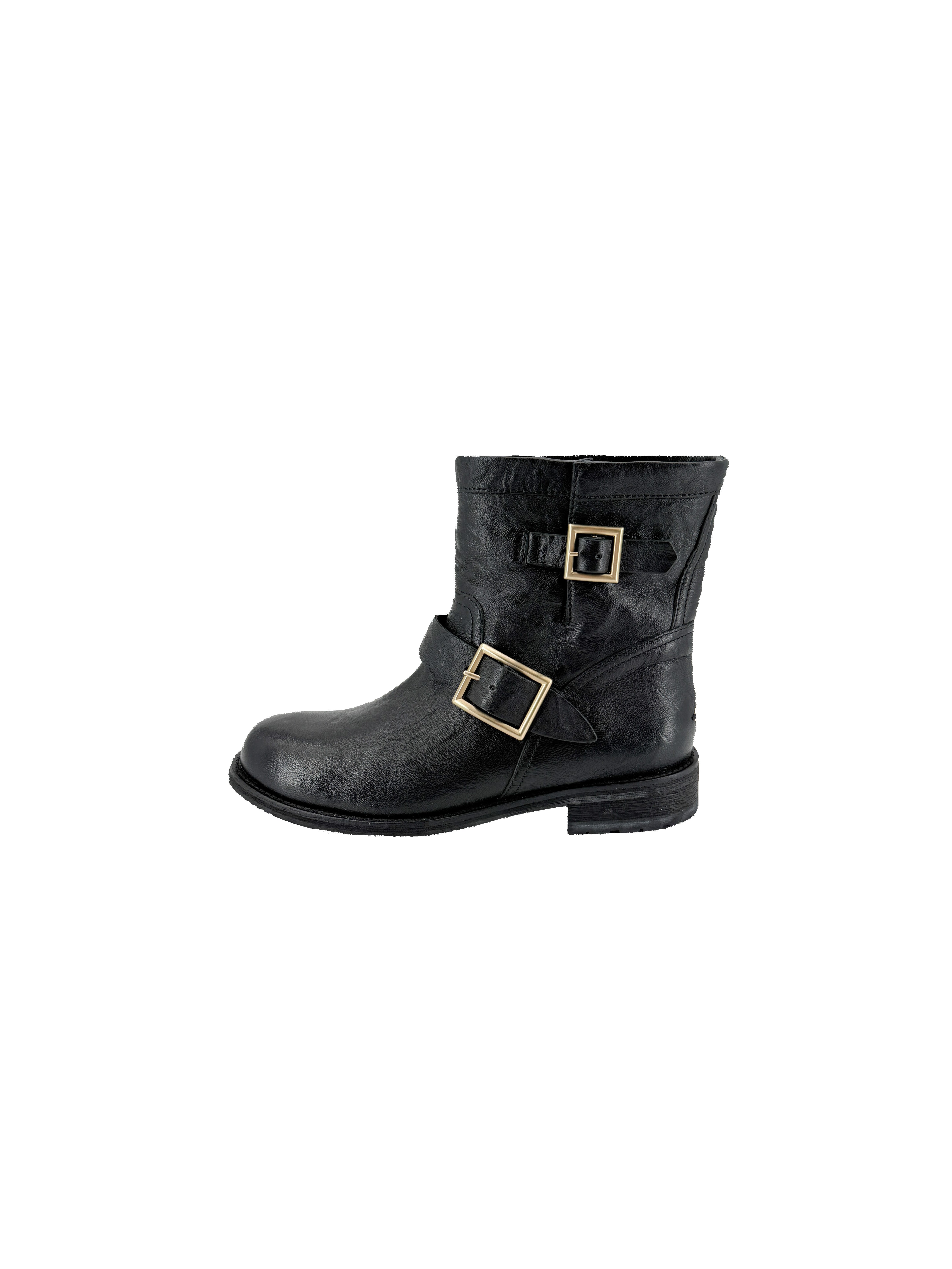 Jimmy Choo black leather boots size 37.5