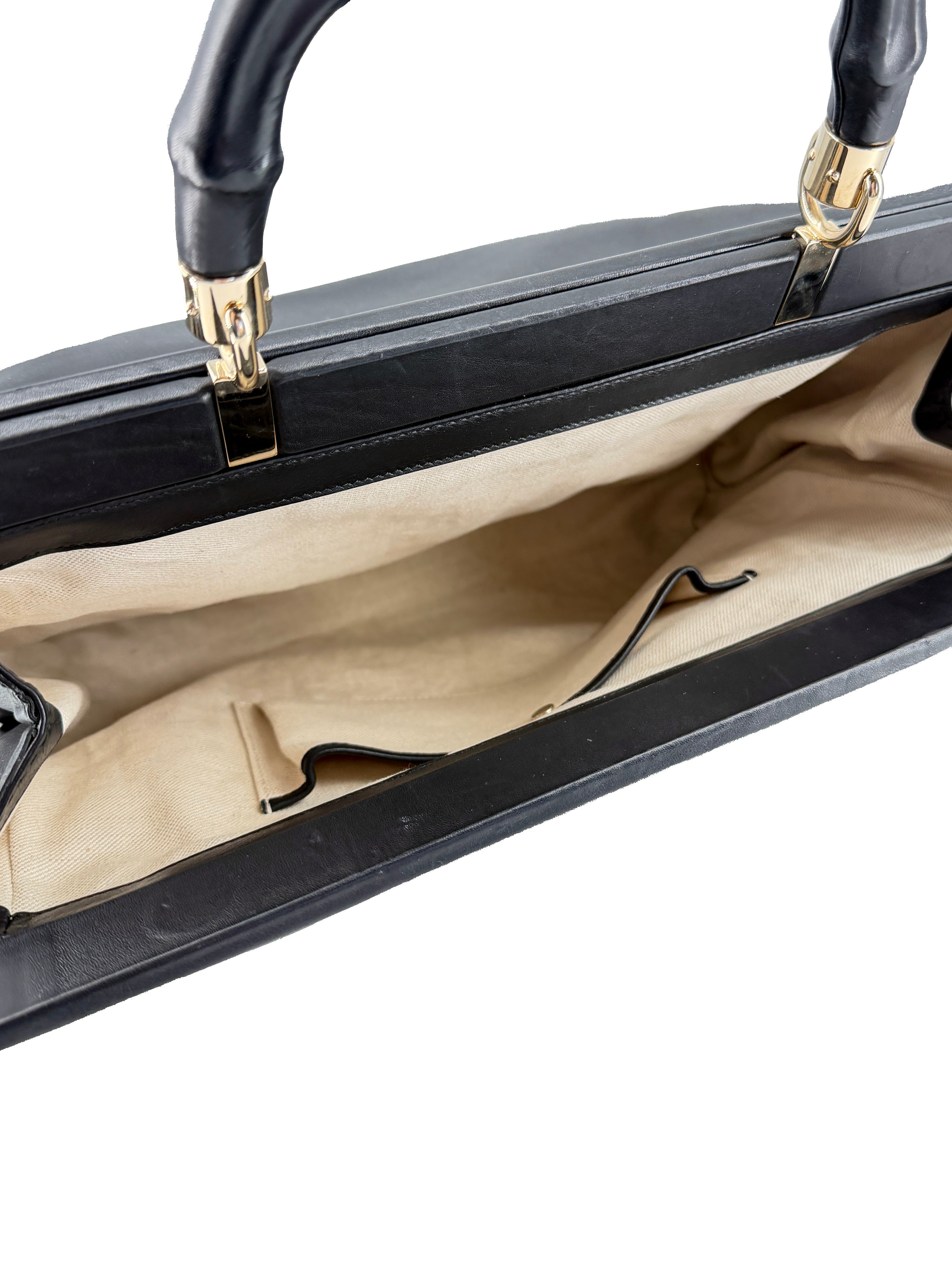Gucci black Bamboo Bold top handle tote 296860502752