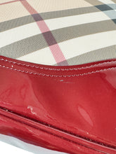 Burberry red patent leather Nova Brook medium hobo NWT
