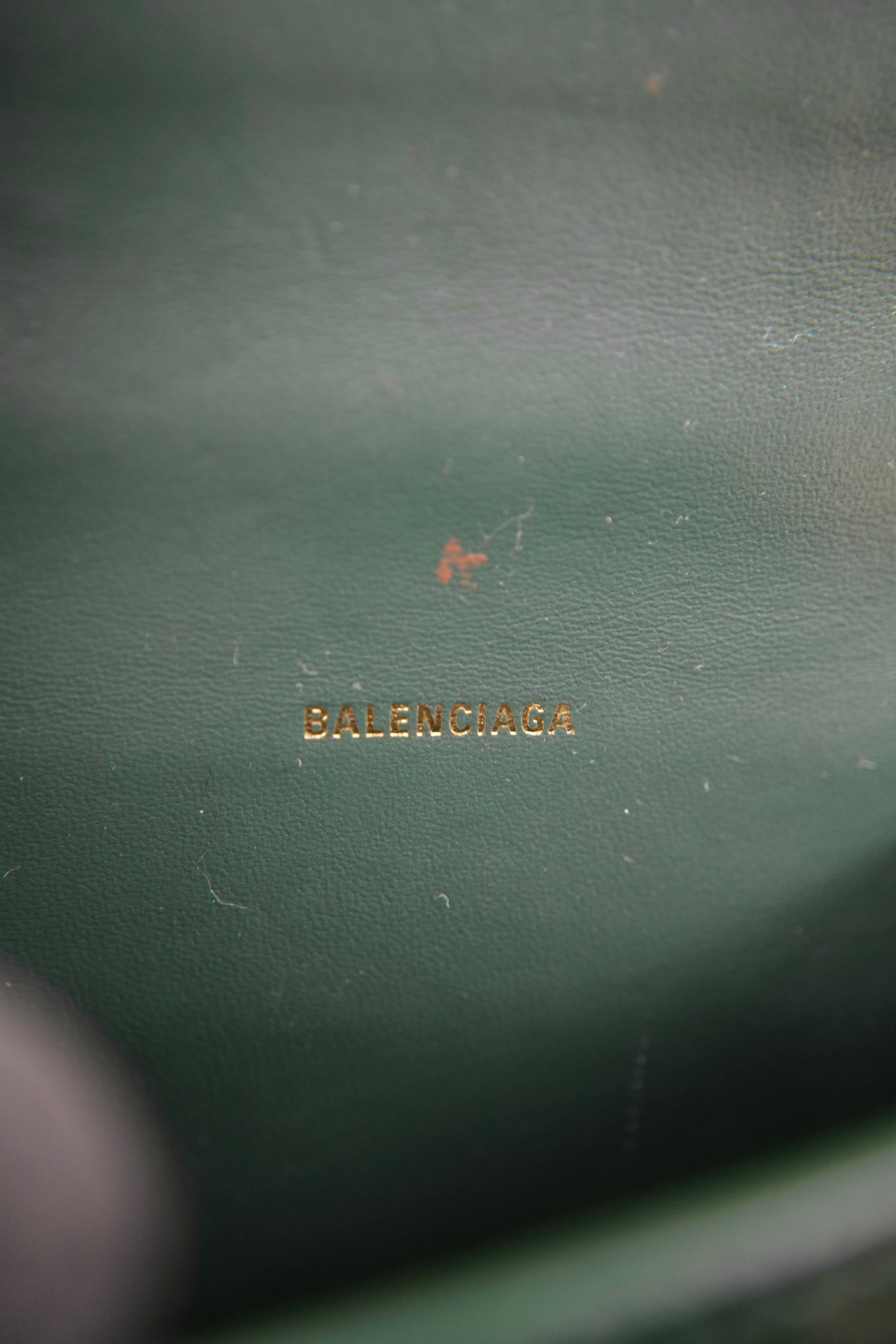 Balenciaga green croc embossed hourglass XS 493075