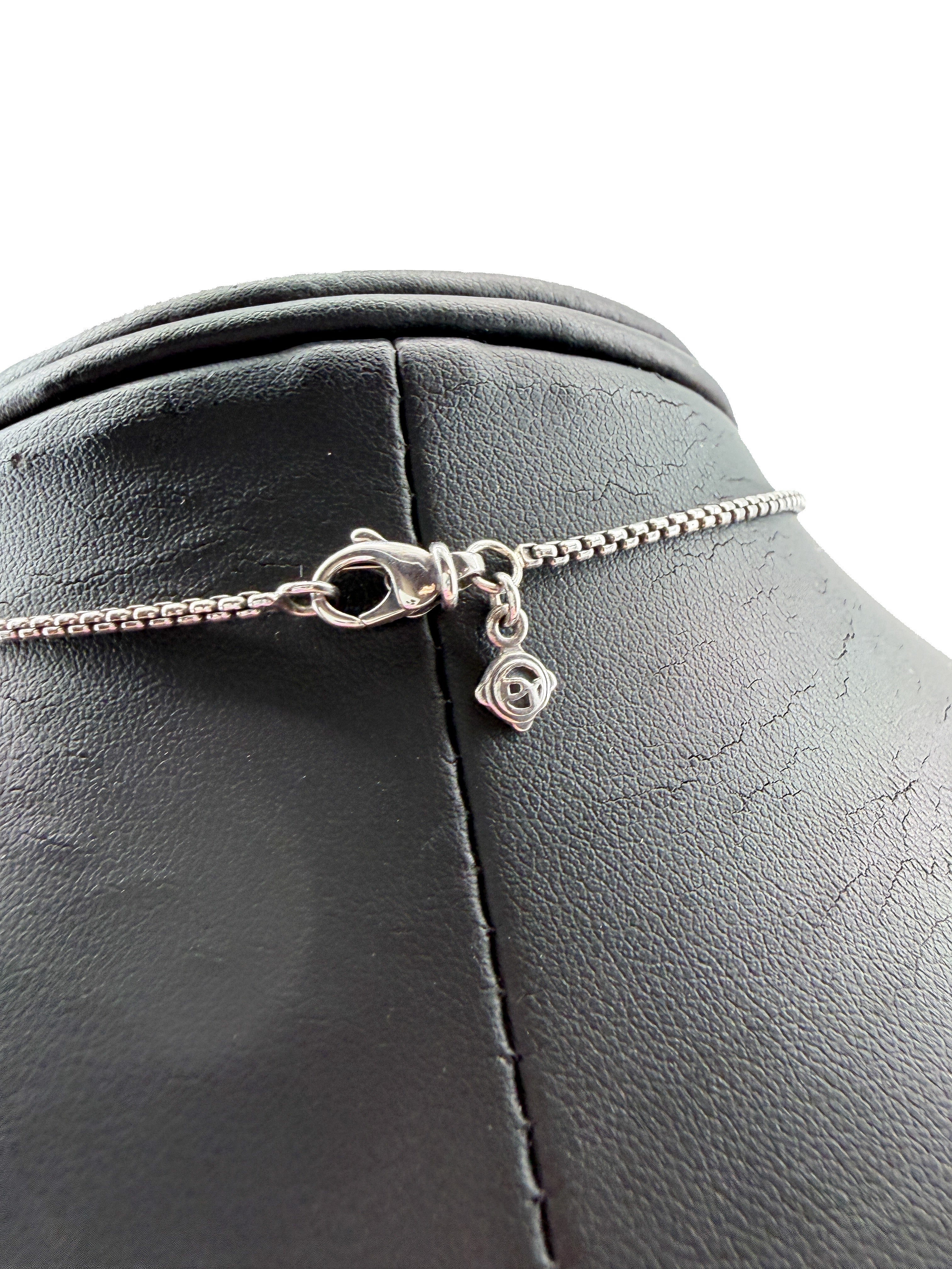 David Yurman sterling silver, 18k yellow gold carved pendant necklace