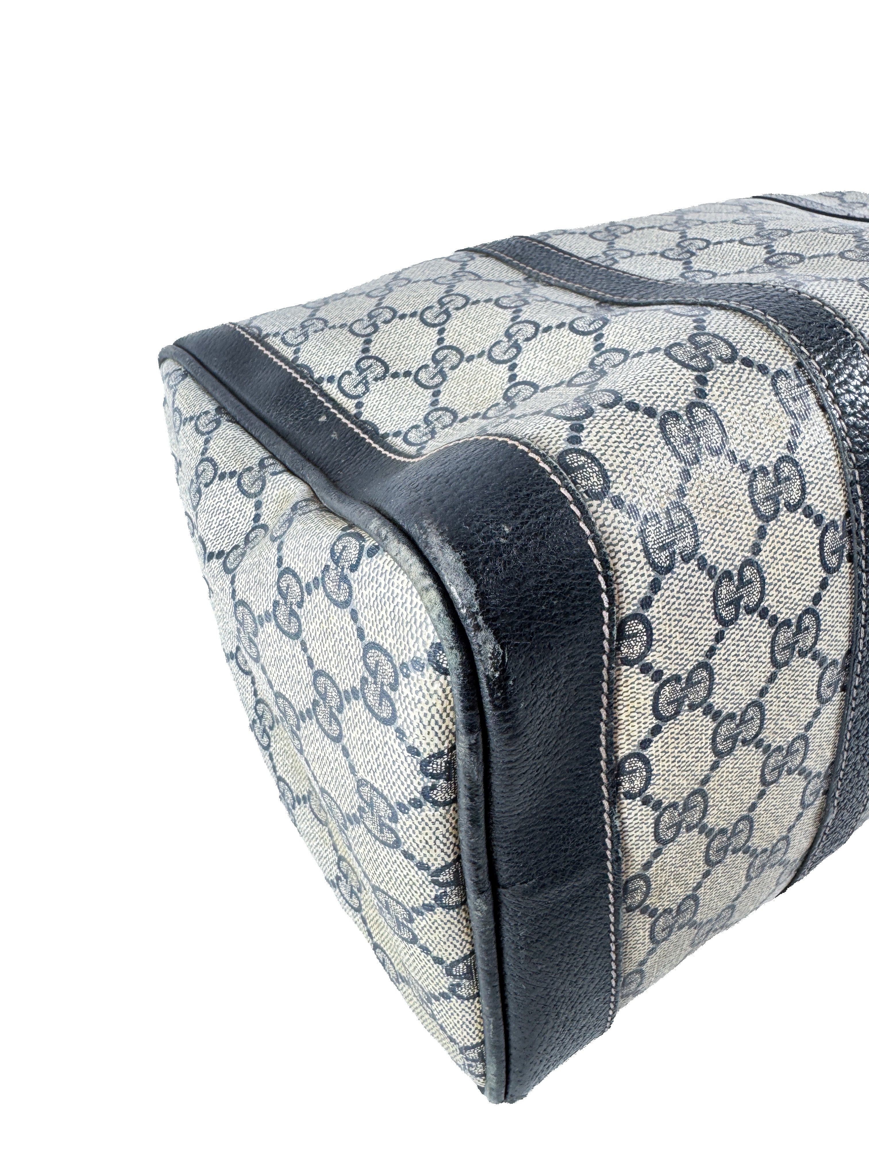 Gucci navy supreme boston bag 138